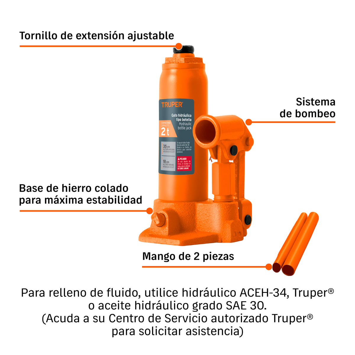 Gato de botella, 2 tons