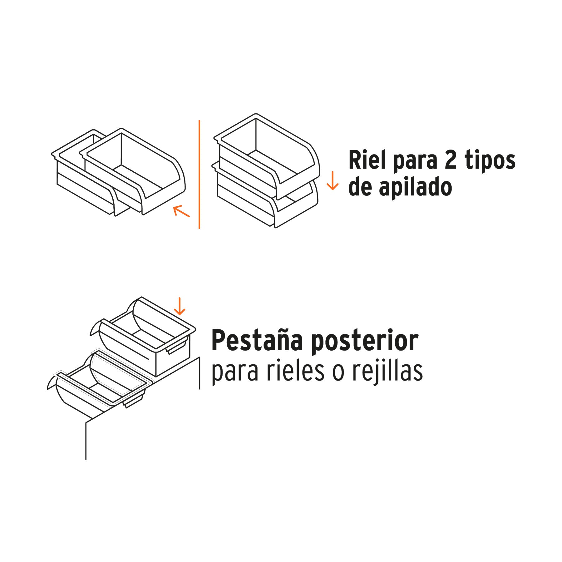 Gaveta apilable de plástico, 16.5 x 10.5 x 7.5 cm