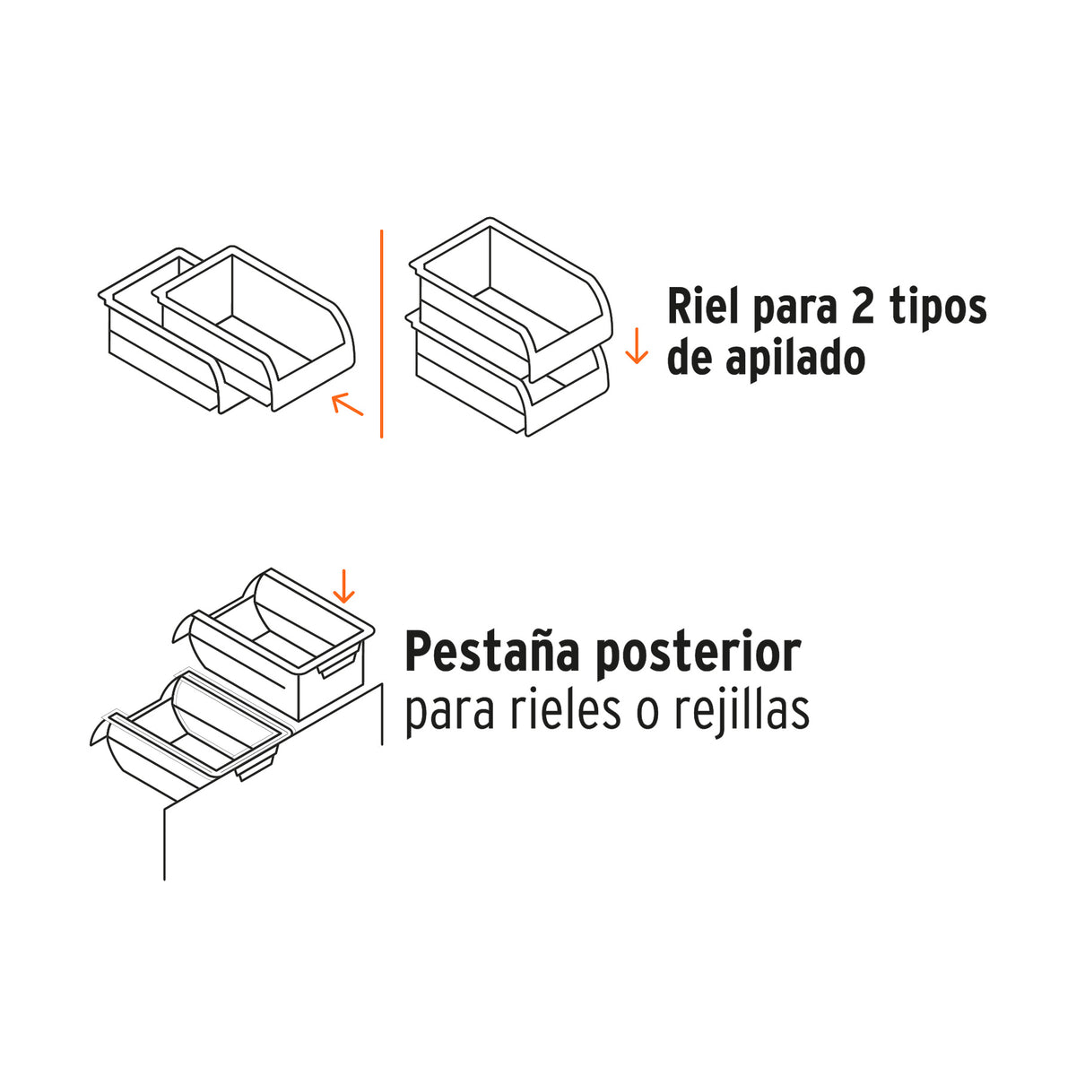 Gaveta apilable de plástico, 16.5 x 10.5 x 7.5 cm