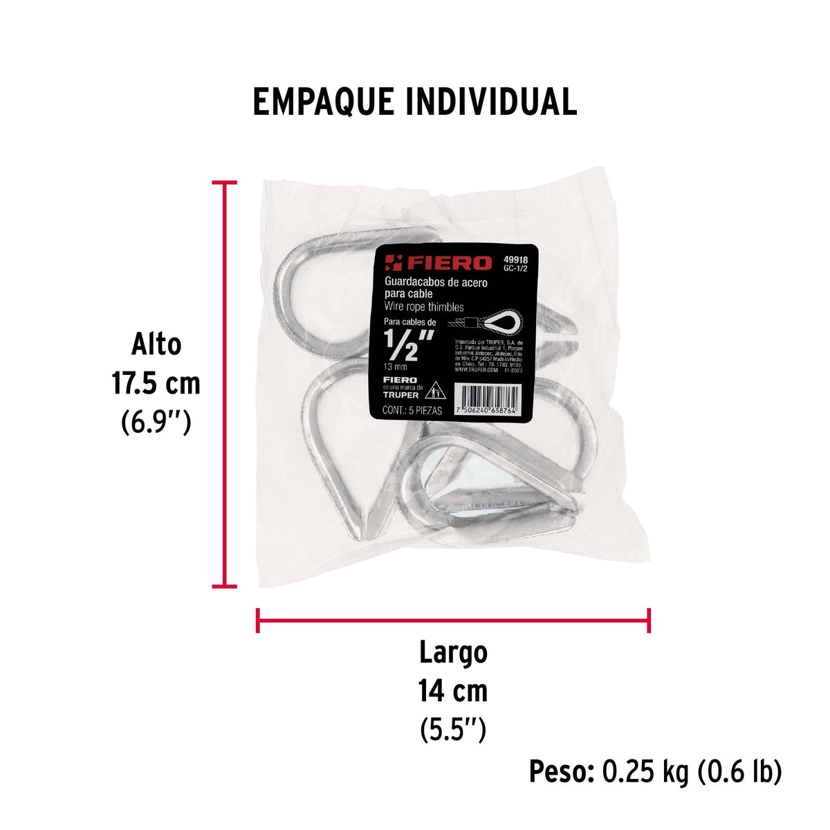 Guardacabo galvanizado 1/2"