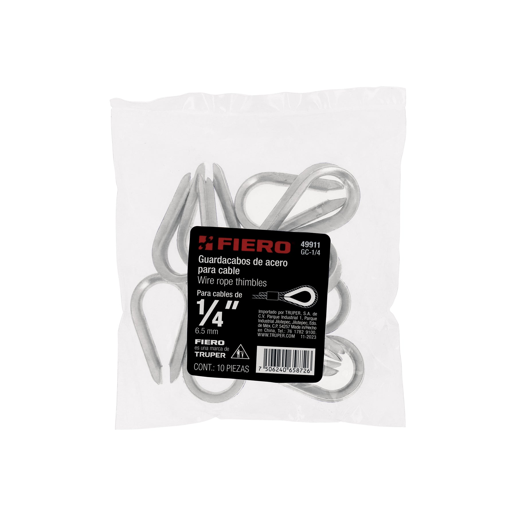 Guardacabo galvanizado 1/4"