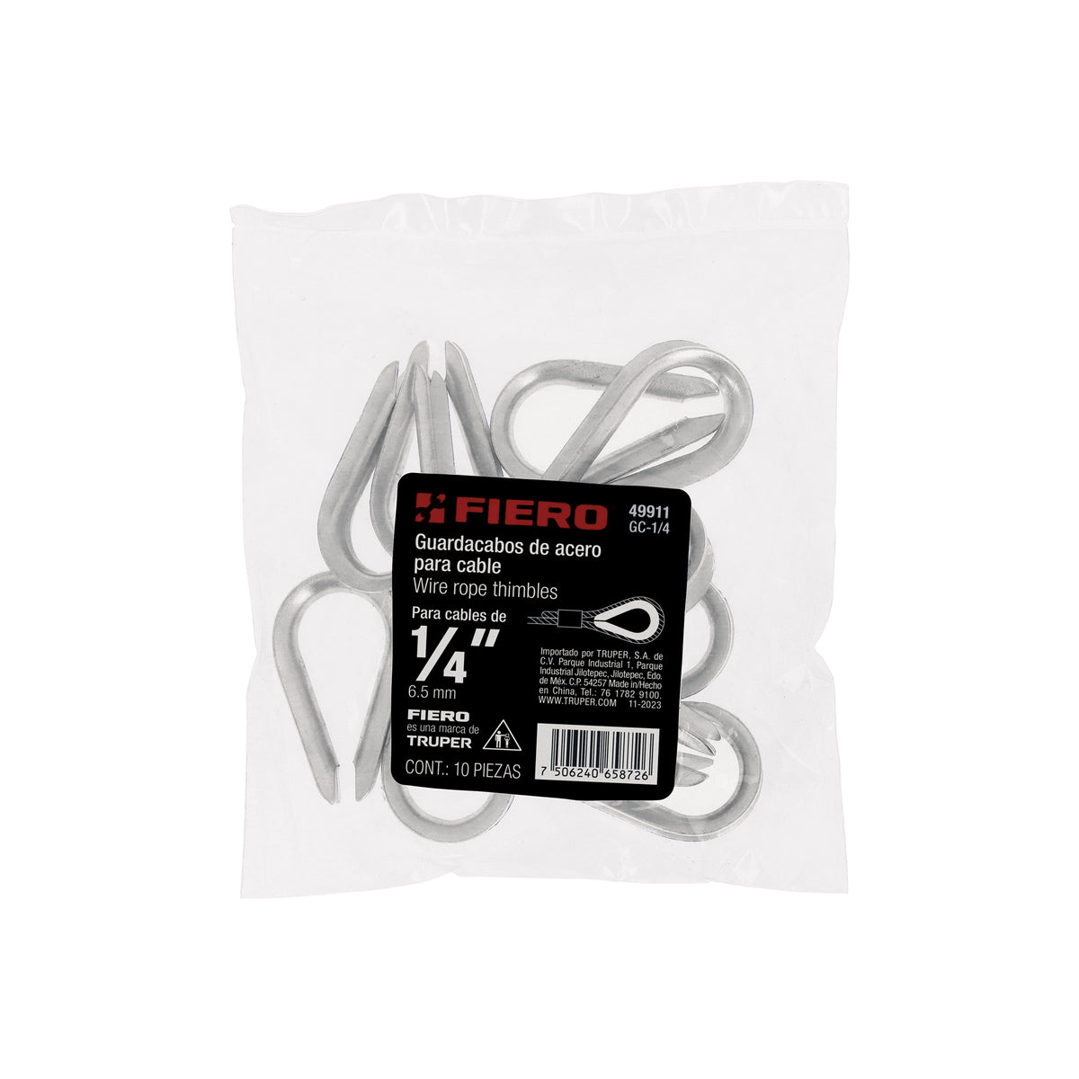 Guardacabo galvanizado 1/4"