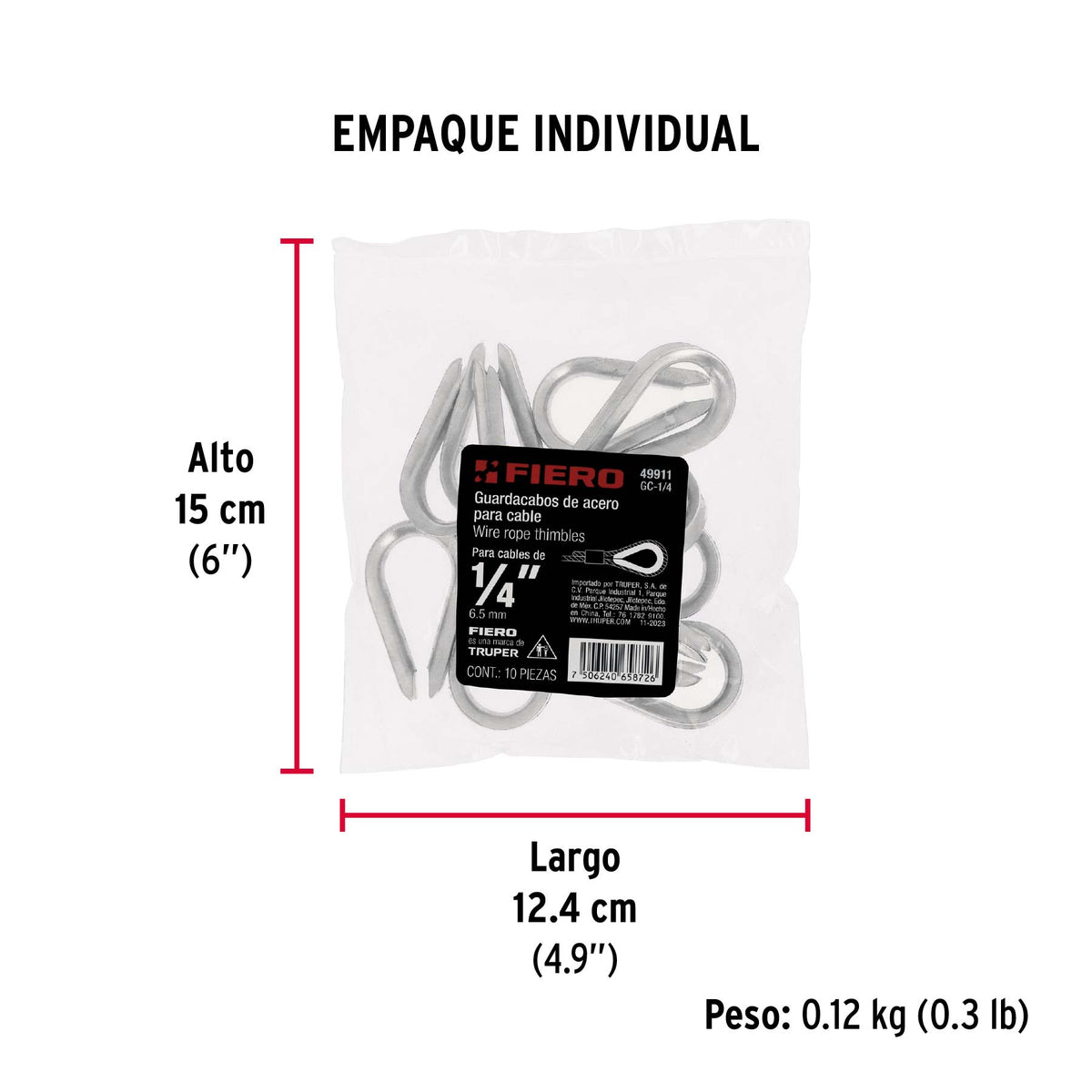 Guardacabo galvanizado 1/4"