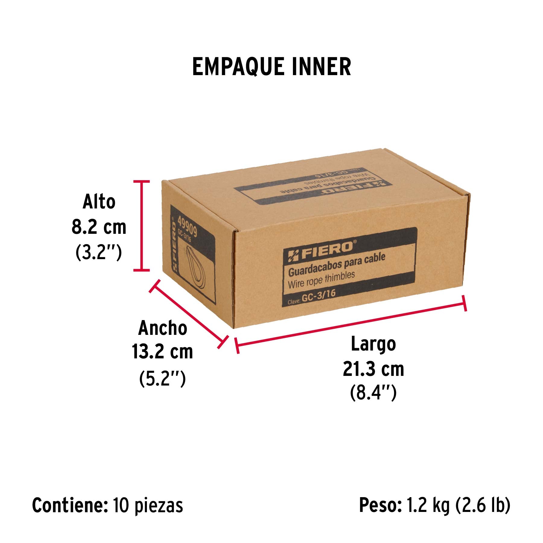 Guardacabo galvanizado 3/16"