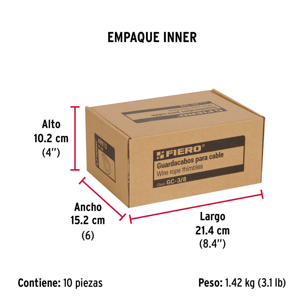 Guardacabo galvanizado 3/8"