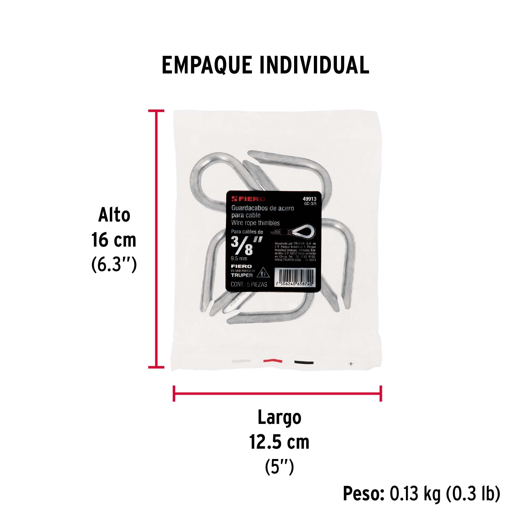 Guardacabo galvanizado 3/8"