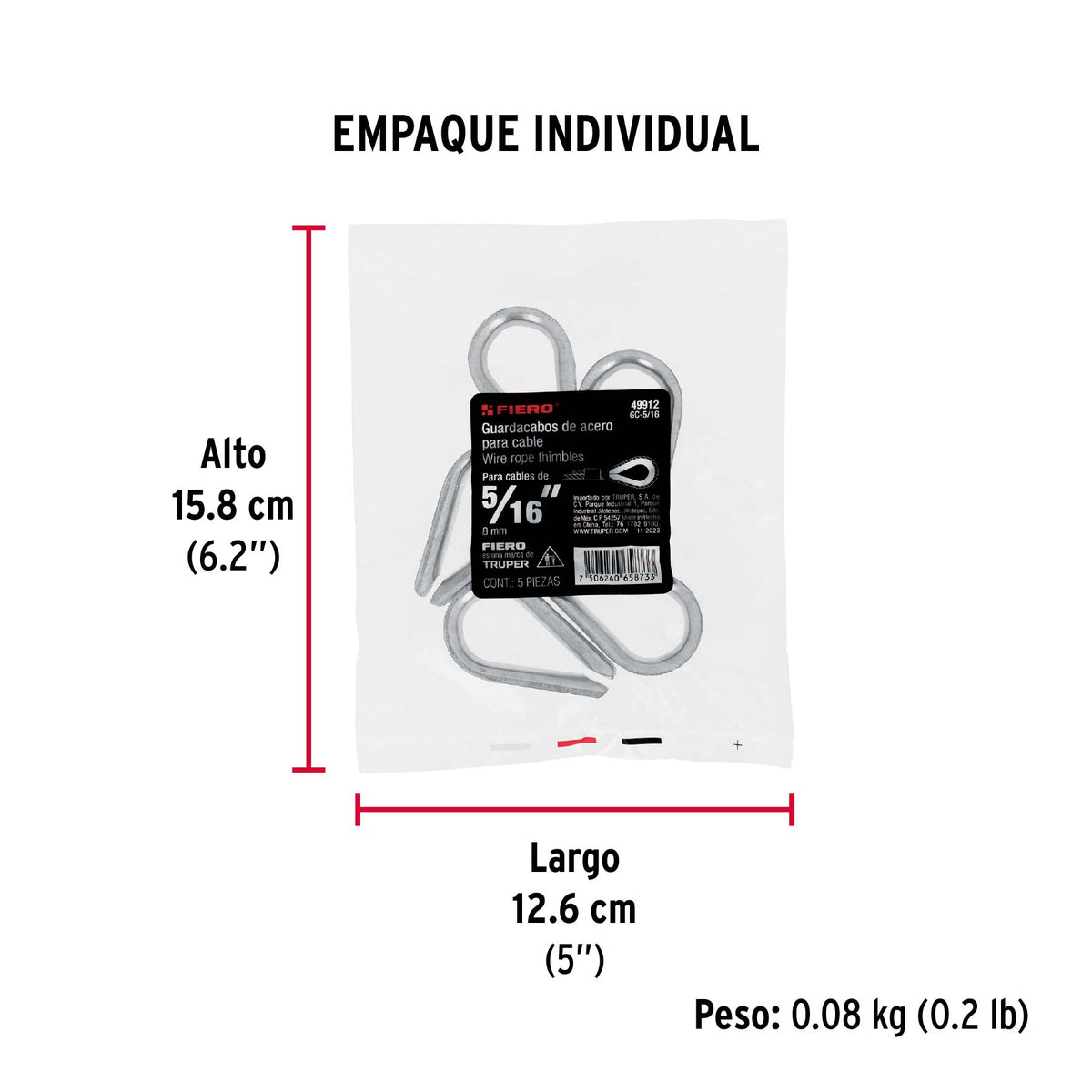 Guardacabo galvanizado 5/16"