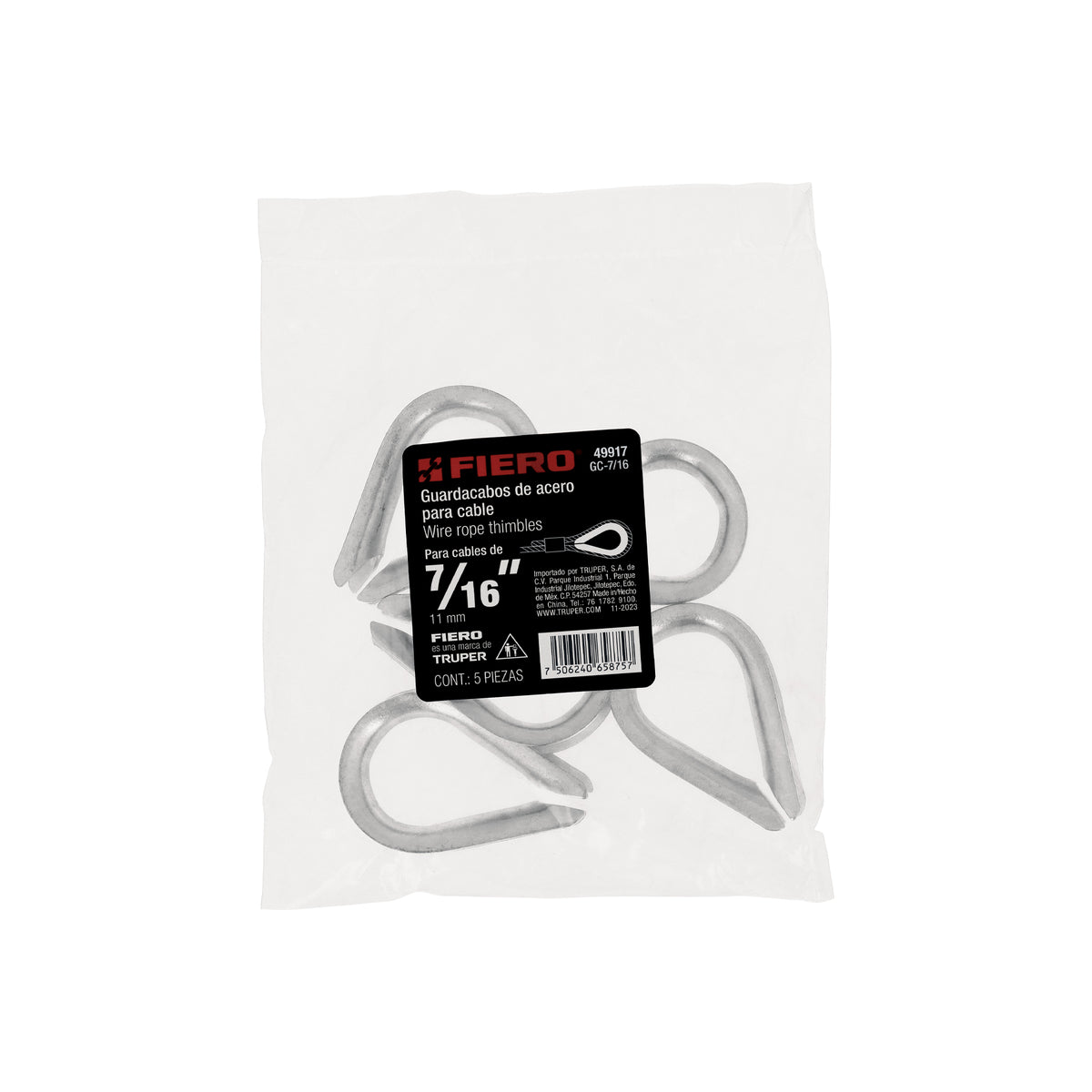 Guardacabo galvanizado 7/16"