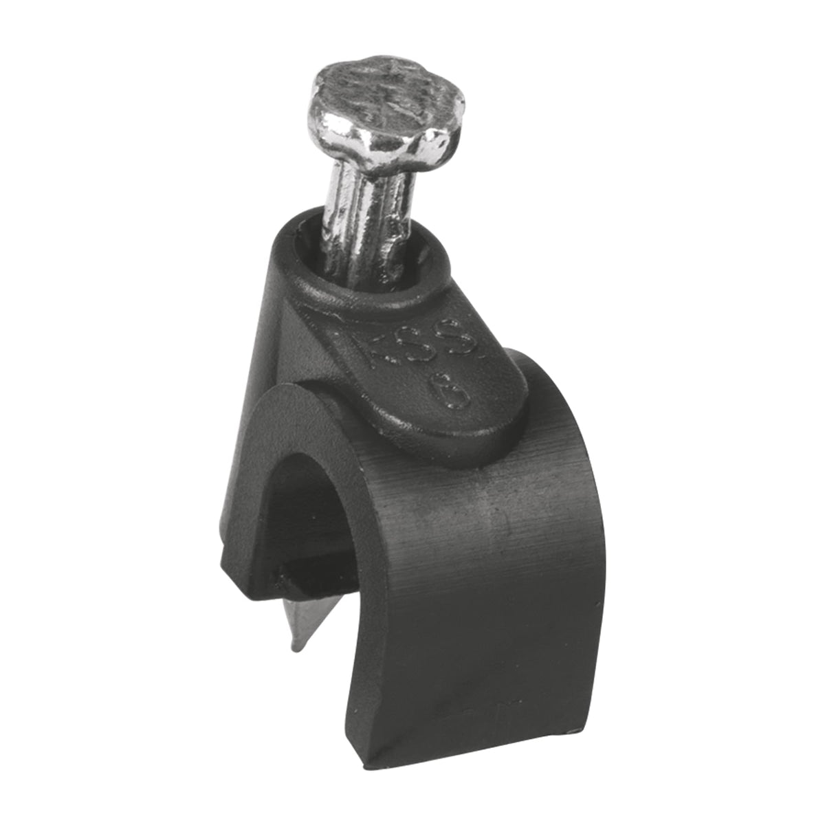 Grapa para cable redondo, 6 mm, negra, bolsa 20 piezas