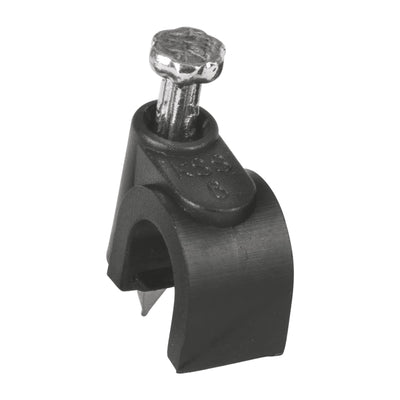 Grapa para cable redondo, 6 mm, negra, bolsa 20 piezas