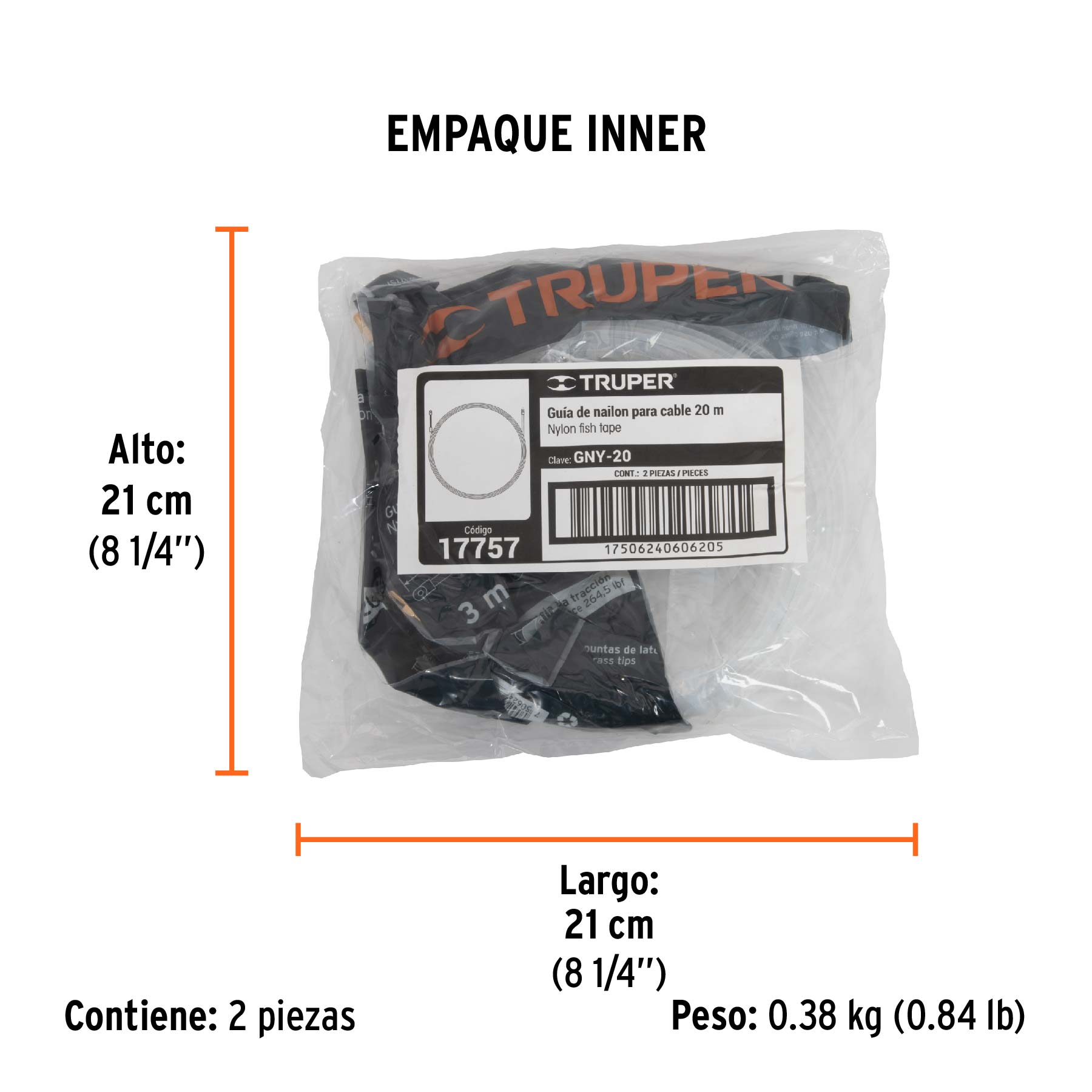 Guía de nylon para cable 20 m