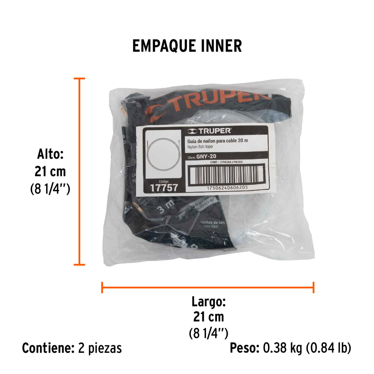 Guía de nylon para cable 20 m
