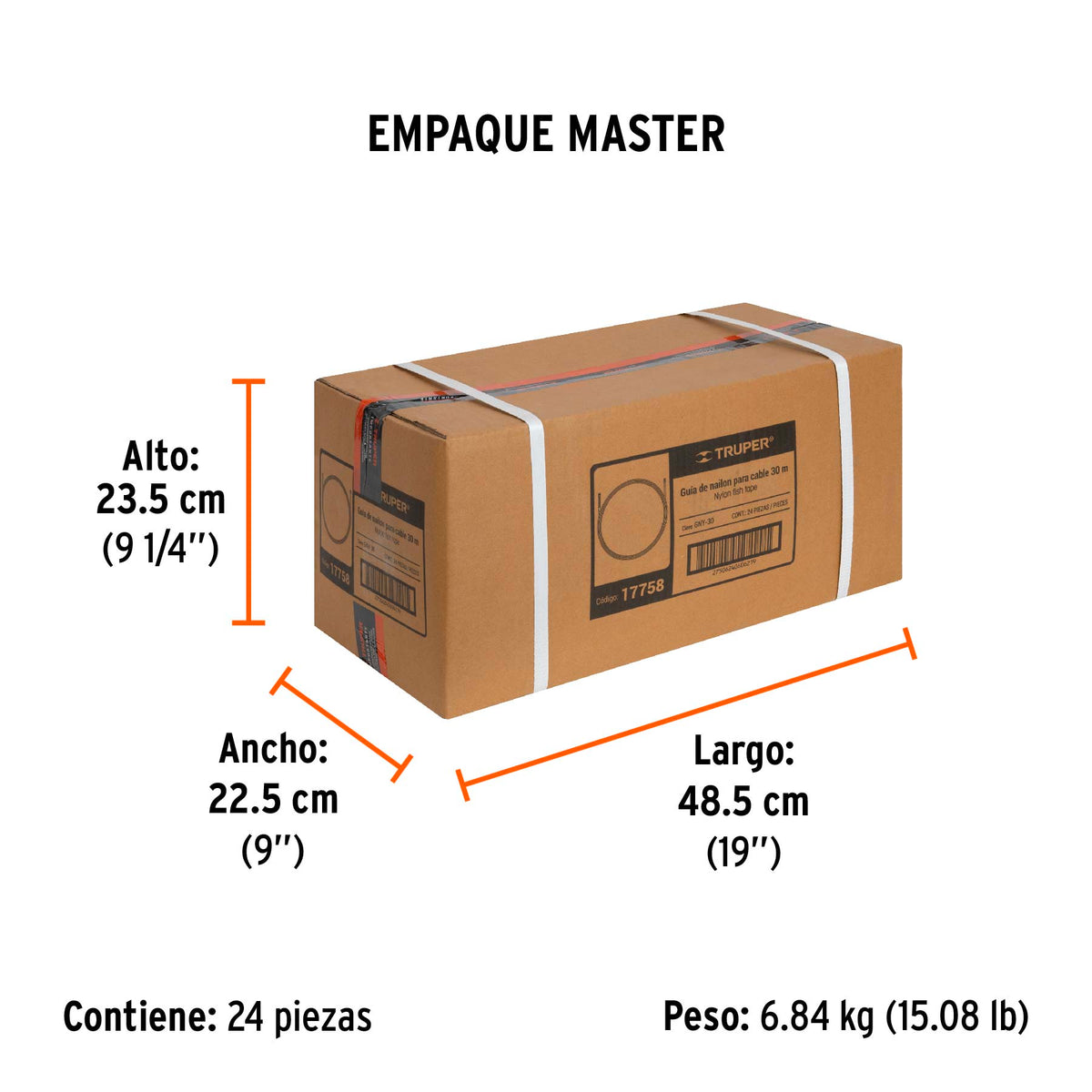 Guía de nylon para cable 30 m