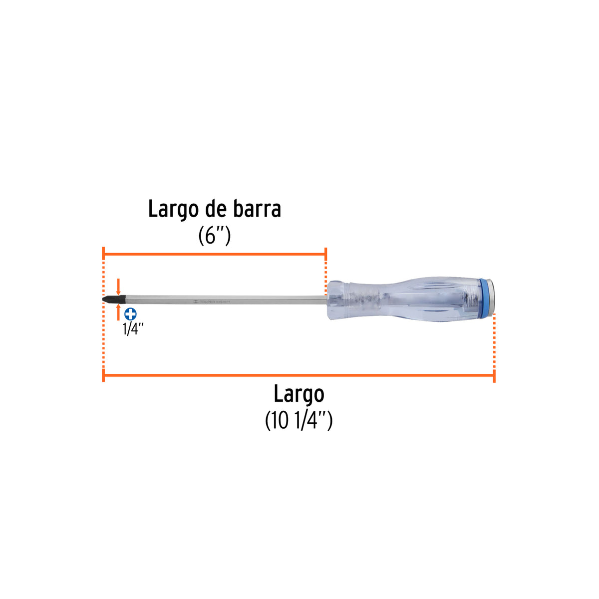 Desarmador de golpe, 1/4x6", de cruz