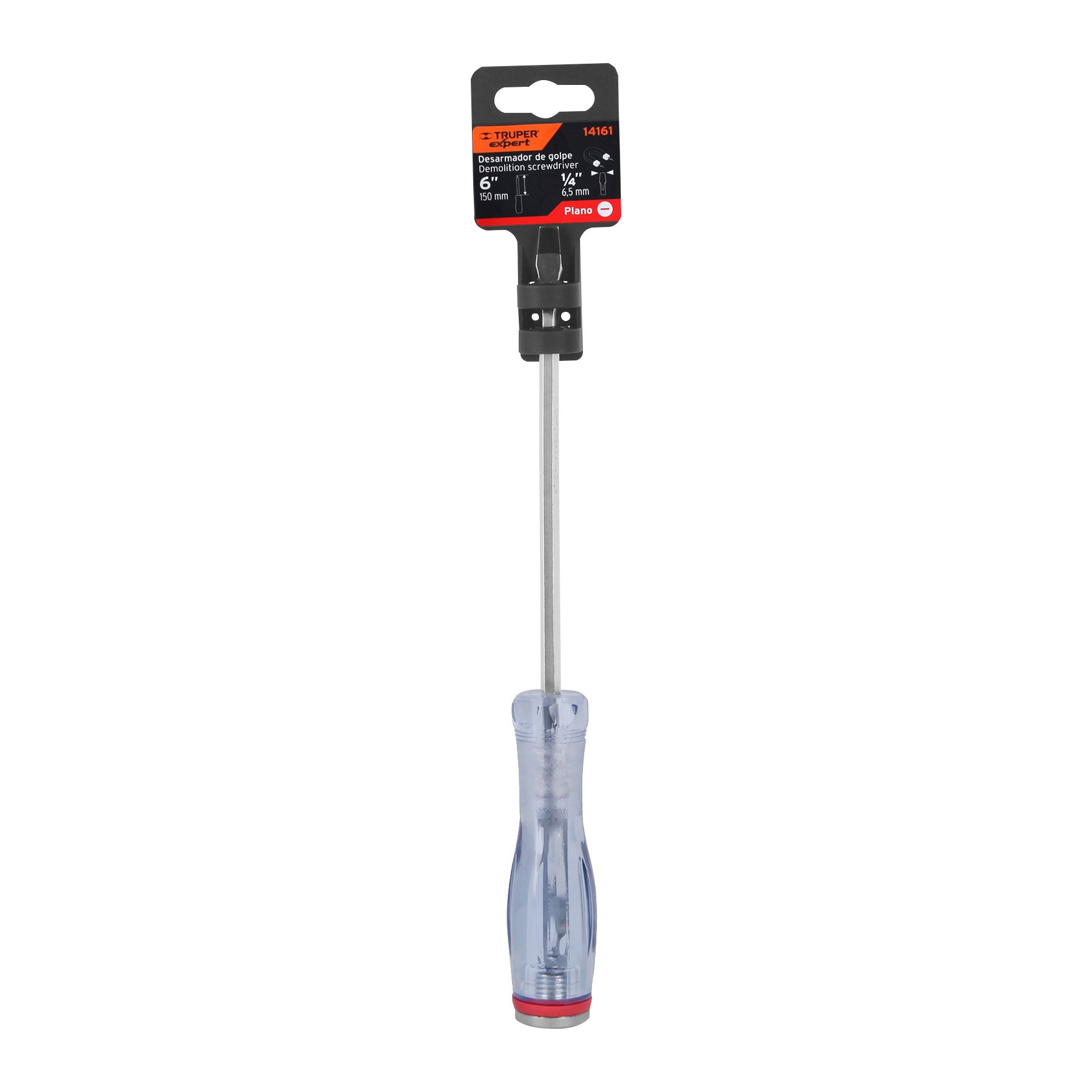Desarmador de golpe, 1/4x6", plano