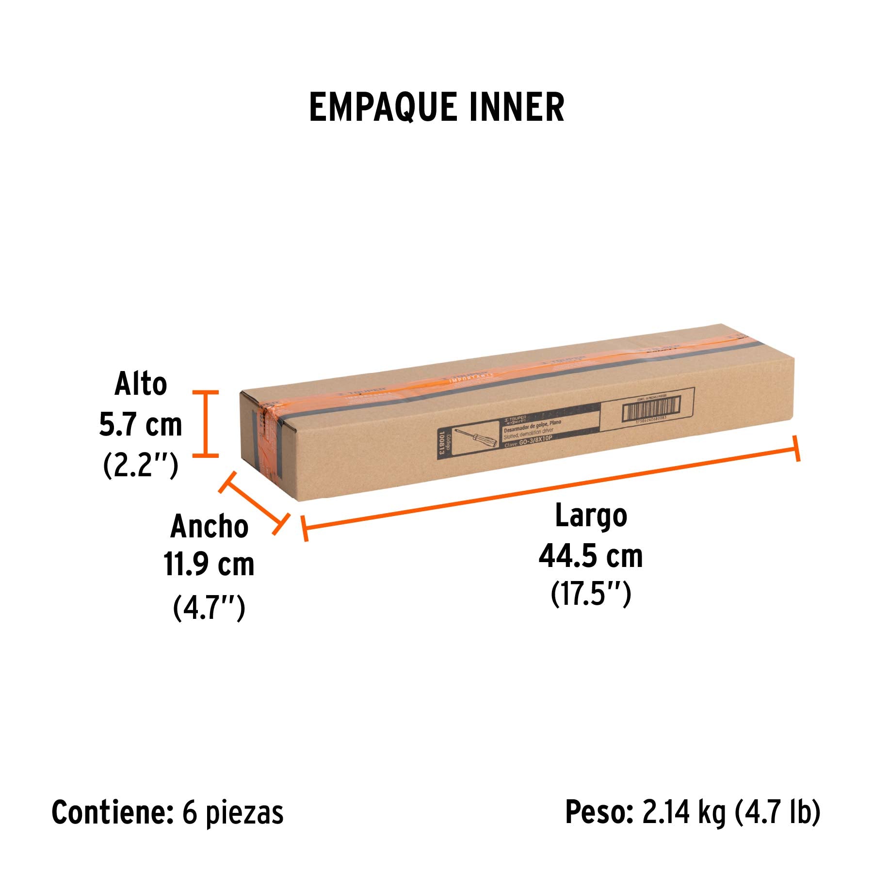 DESARMADOR DE GOLPE 3/8"X10 BARRA HEXAGONAL