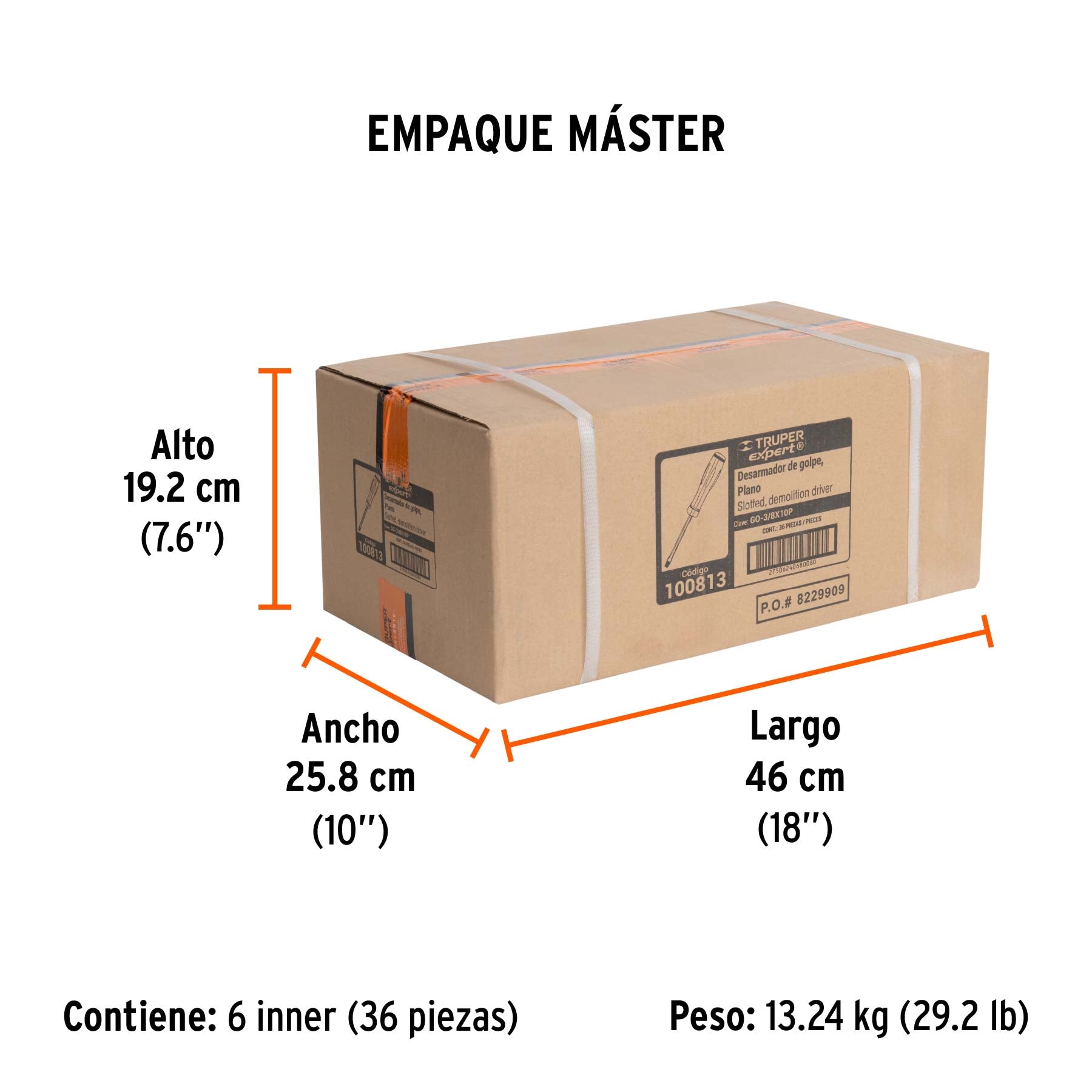 DESARMADOR DE GOLPE 3/8"X10 BARRA HEXAGONAL