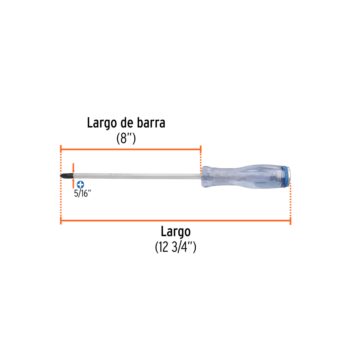 Desarmador de golpe, 5/16x8", de cruz
