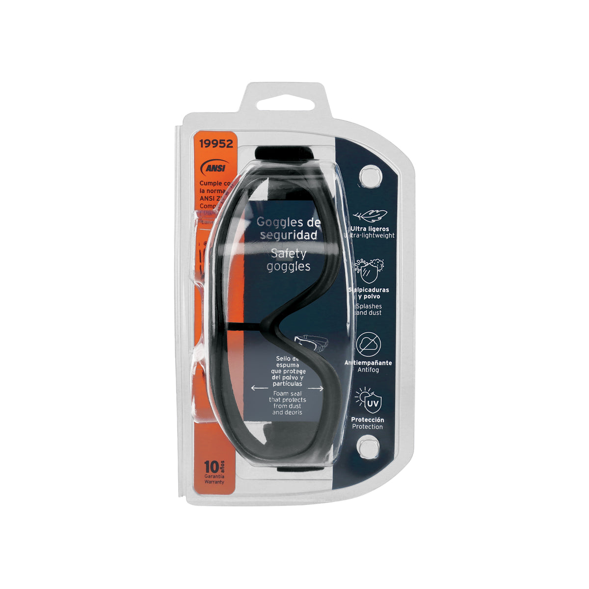 Goggles de seguridad, ligeros, mica transparente