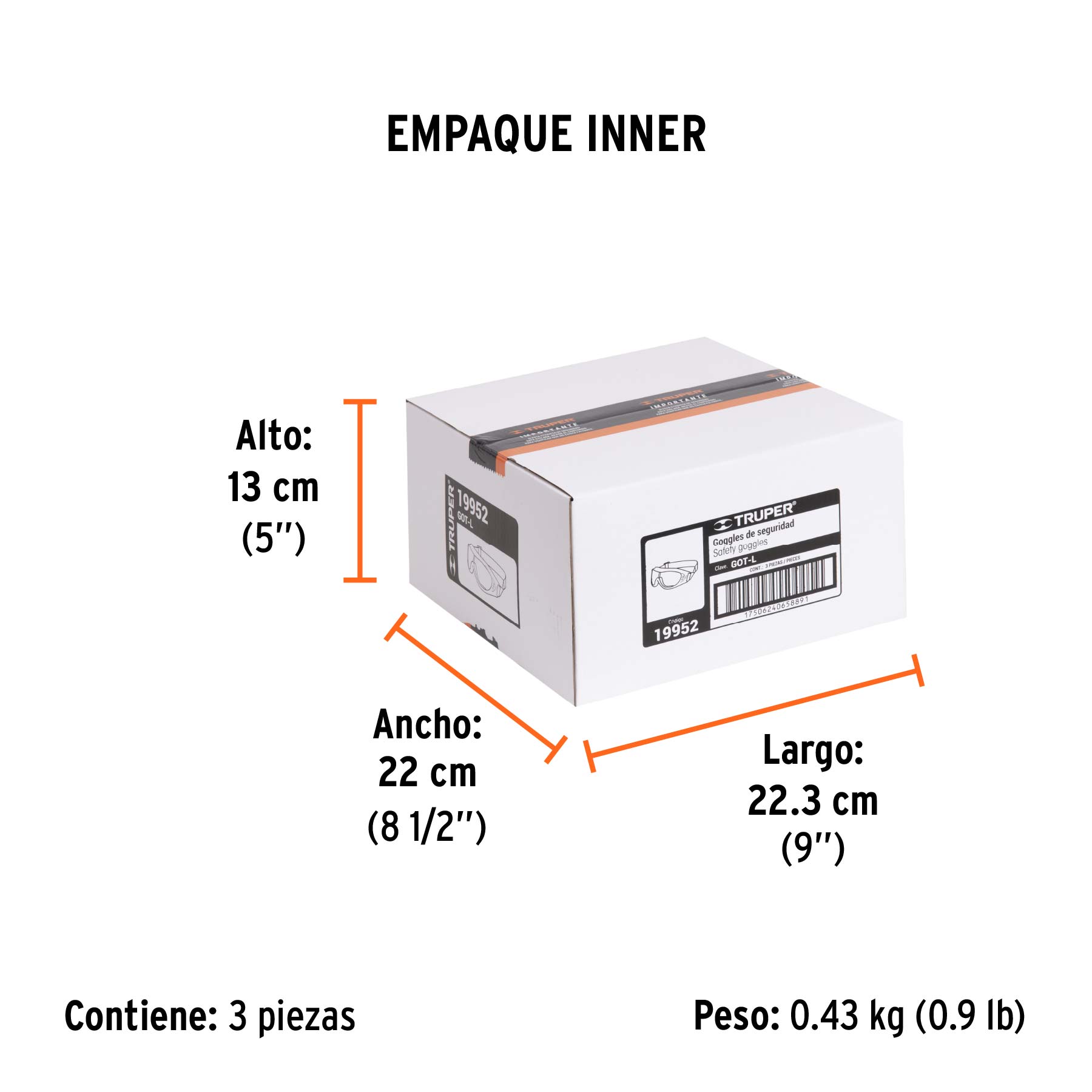 Goggles de seguridad, ligeros, mica transparente