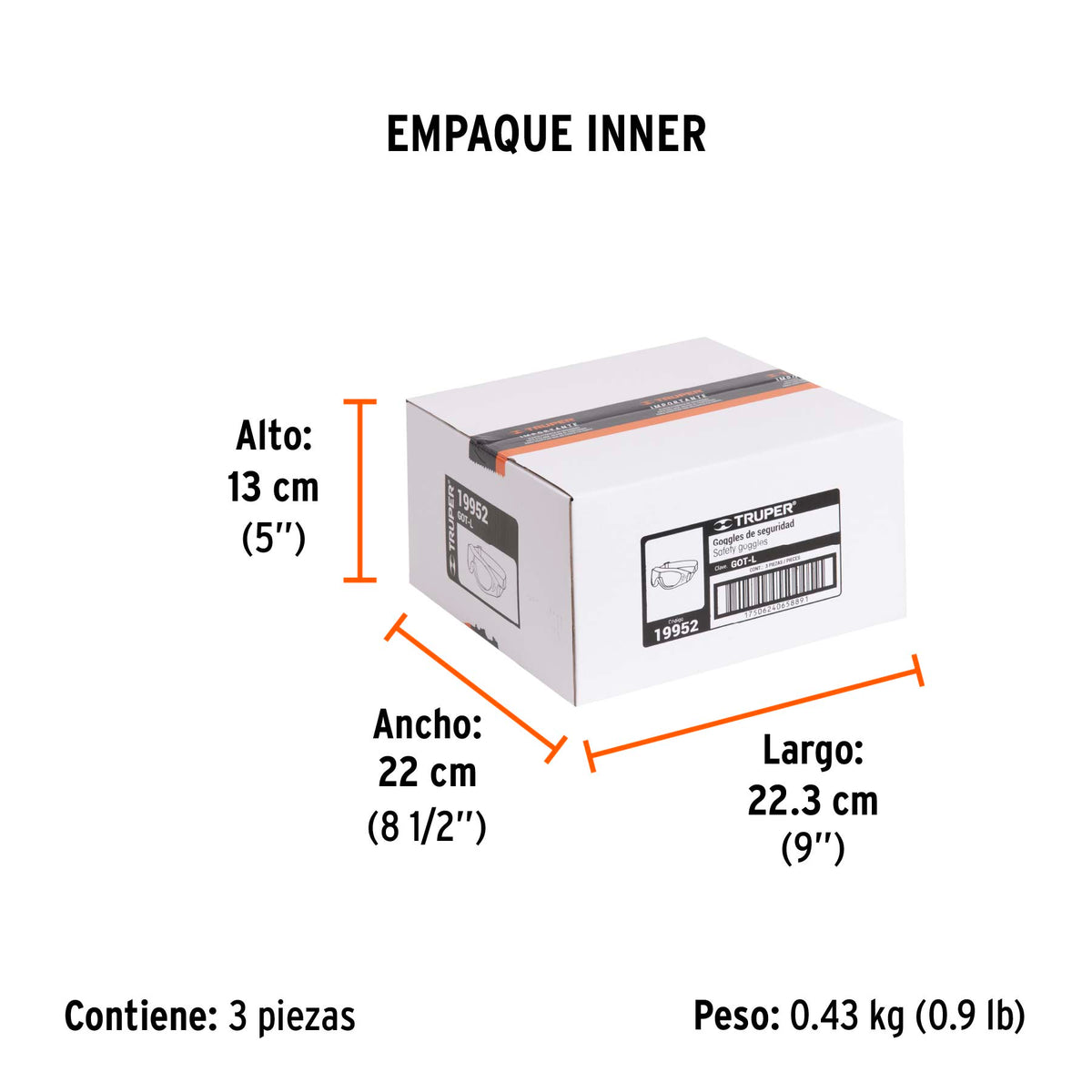 Goggles de seguridad, ligeros, mica transparente