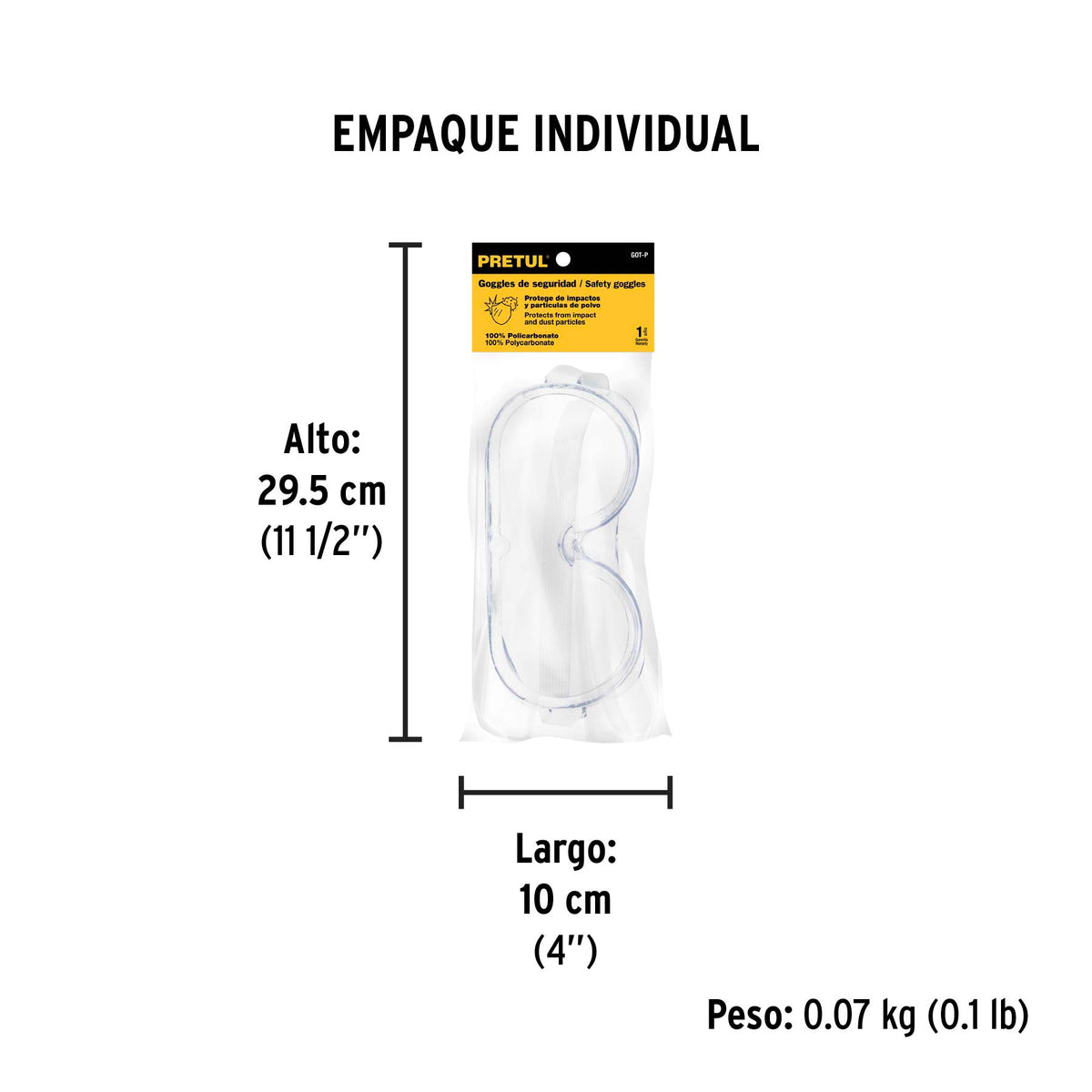 Goggles de seguridad, Pretul con ventilación directa