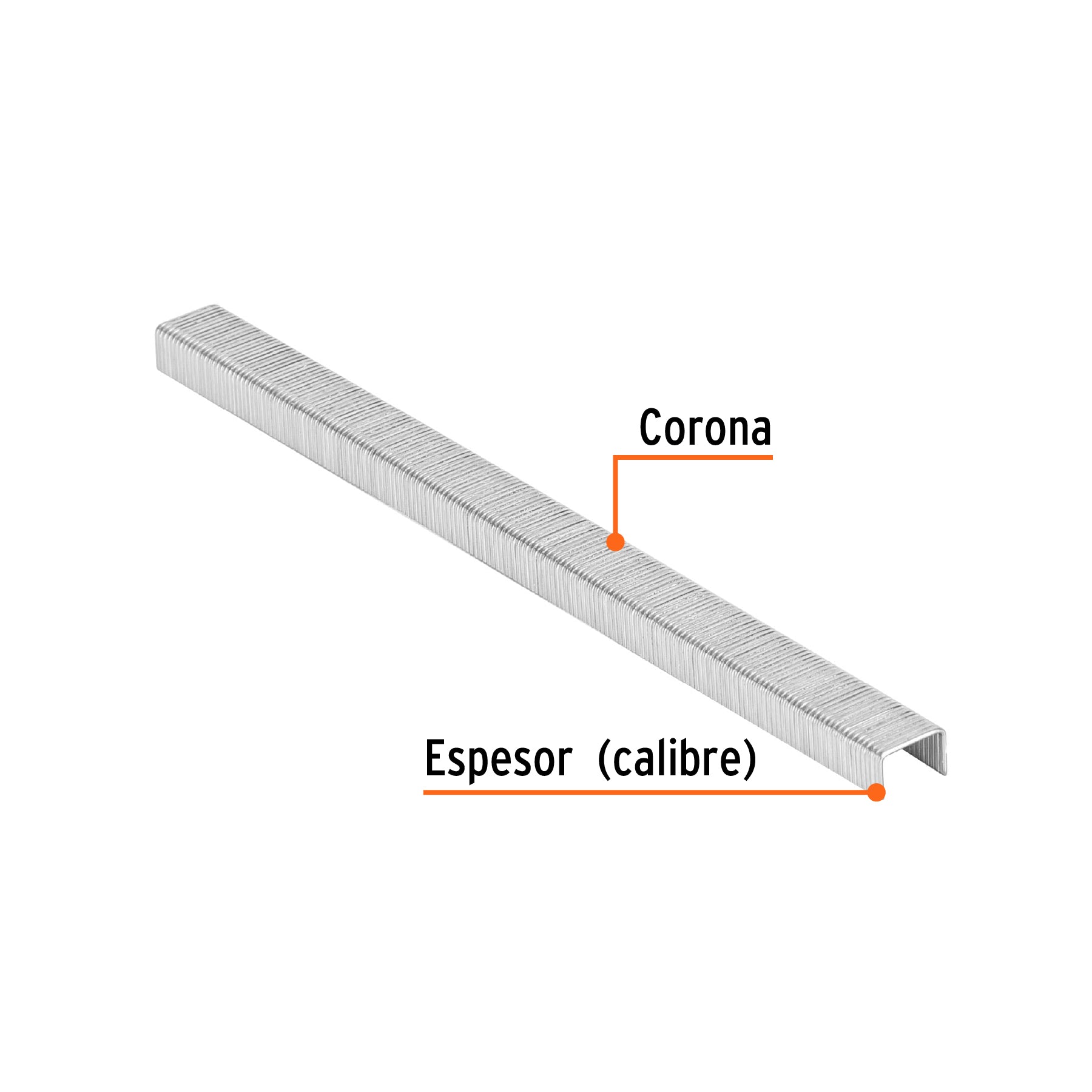 Grapas para engrapadora neumática ENEU-3/8, 6mm, 5000 pzas