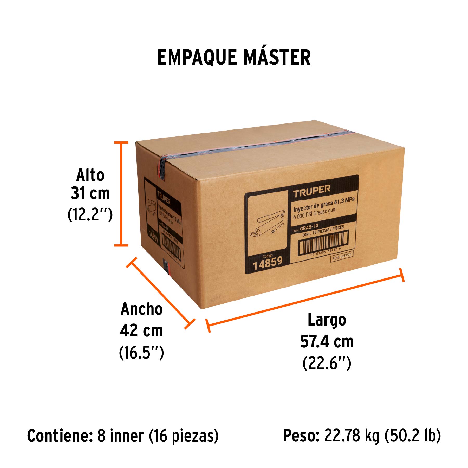 Grasera 14 oz, 4,500 lb/pulg2