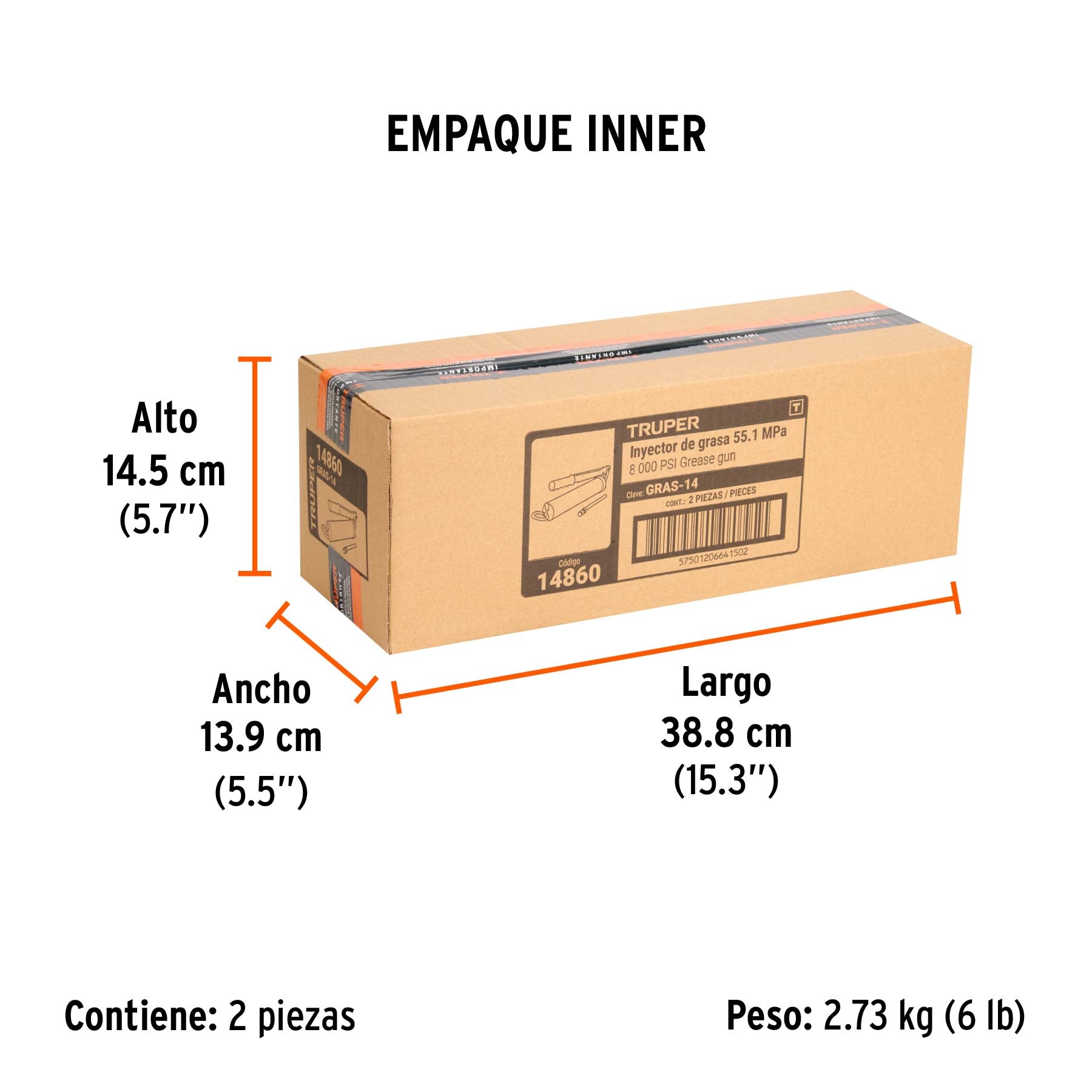 Grasera industrial, mgo antiderrapante, 14oz, 6,000 lb/pulg2