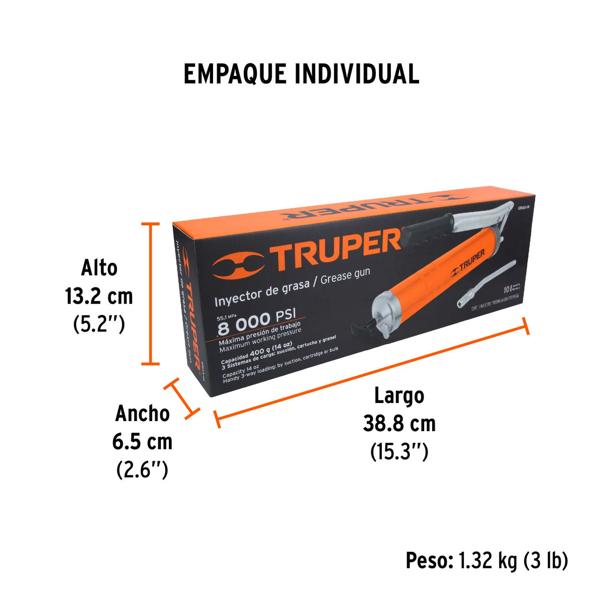 Grasera industrial, mgo antiderrapante, 14oz, 6,000 lb/pulg2