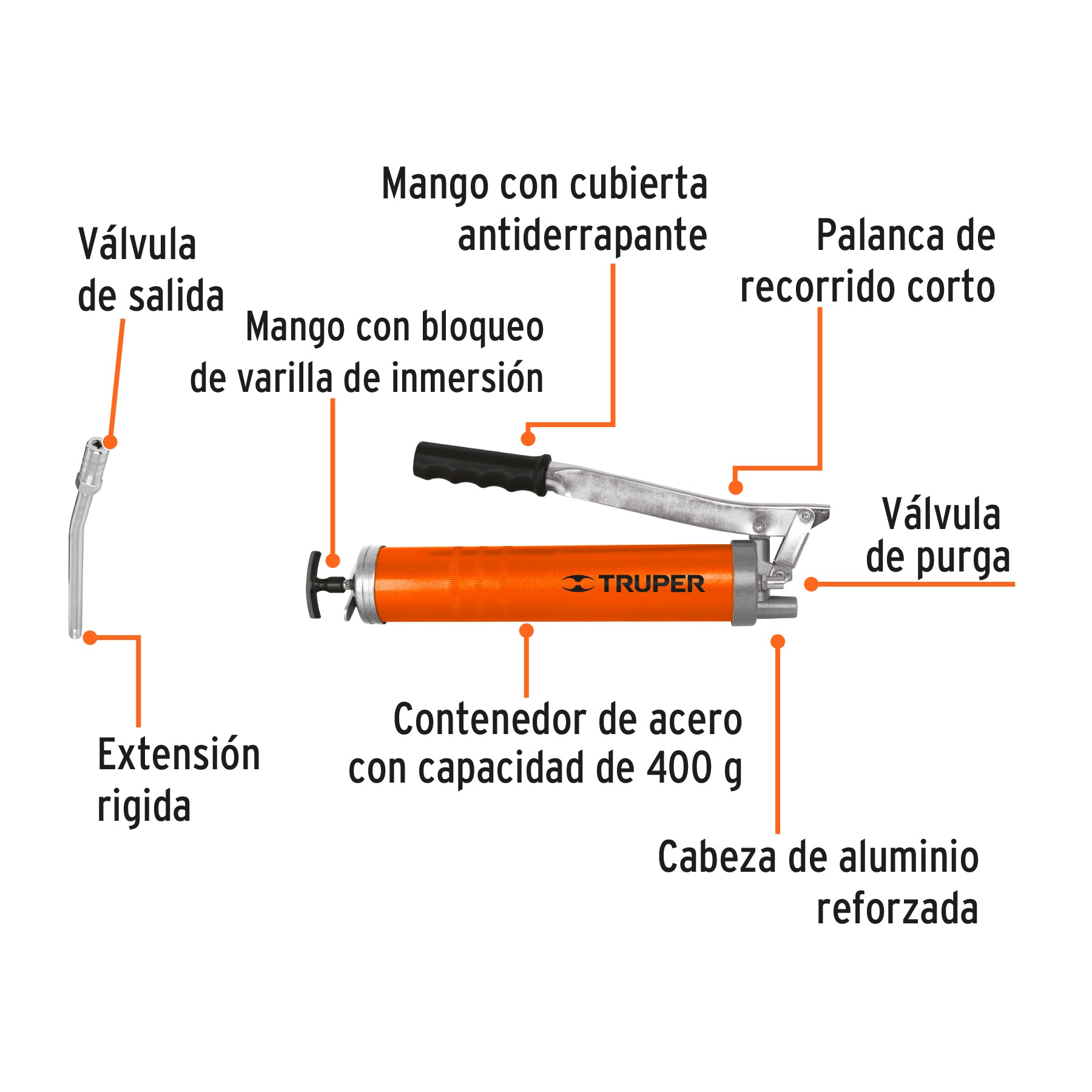 Grasera industrial, mgo antiderrapante, 14oz, 6,000 lb/pulg2