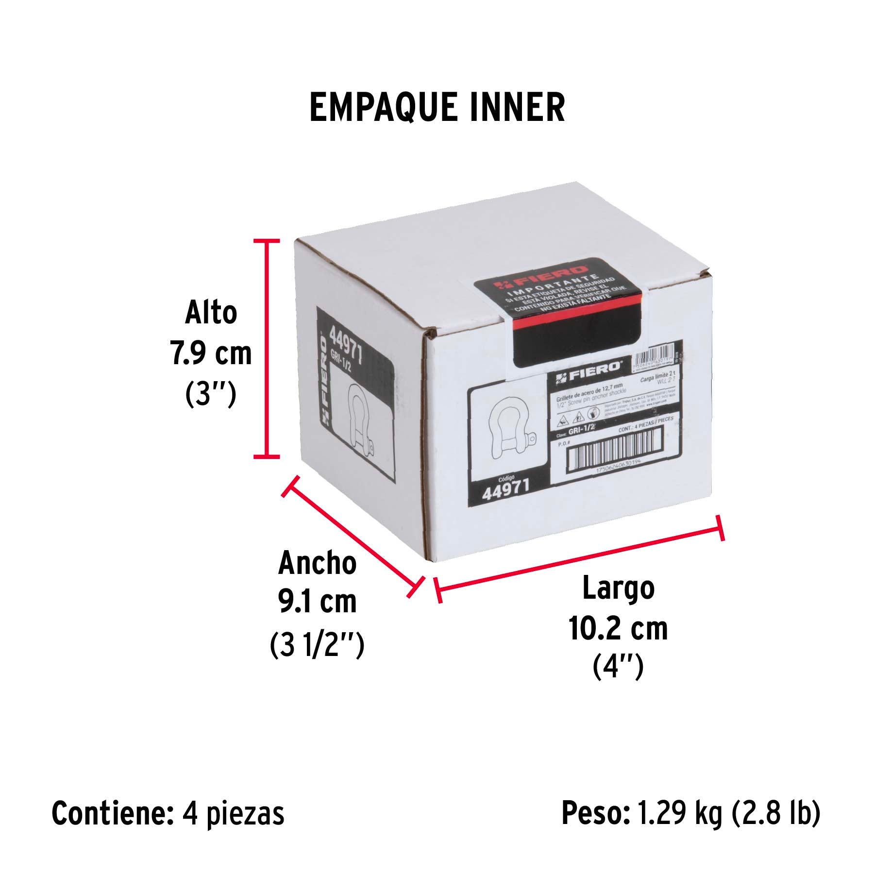 Grillete de 1/2"
