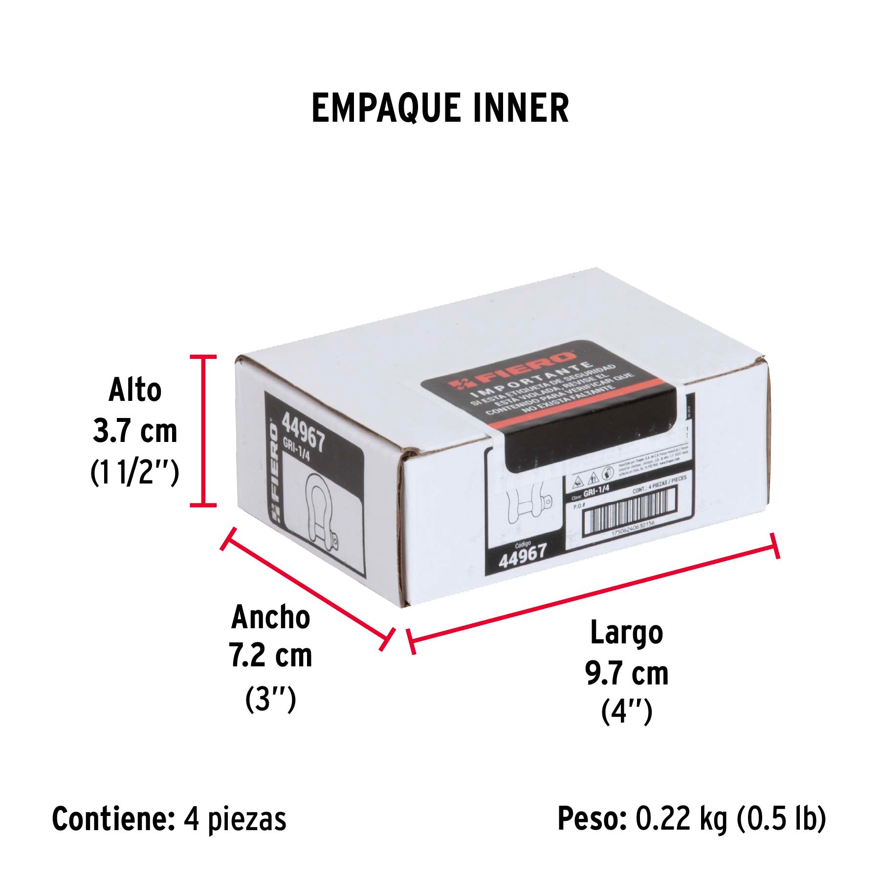 Grillete de 1/4"