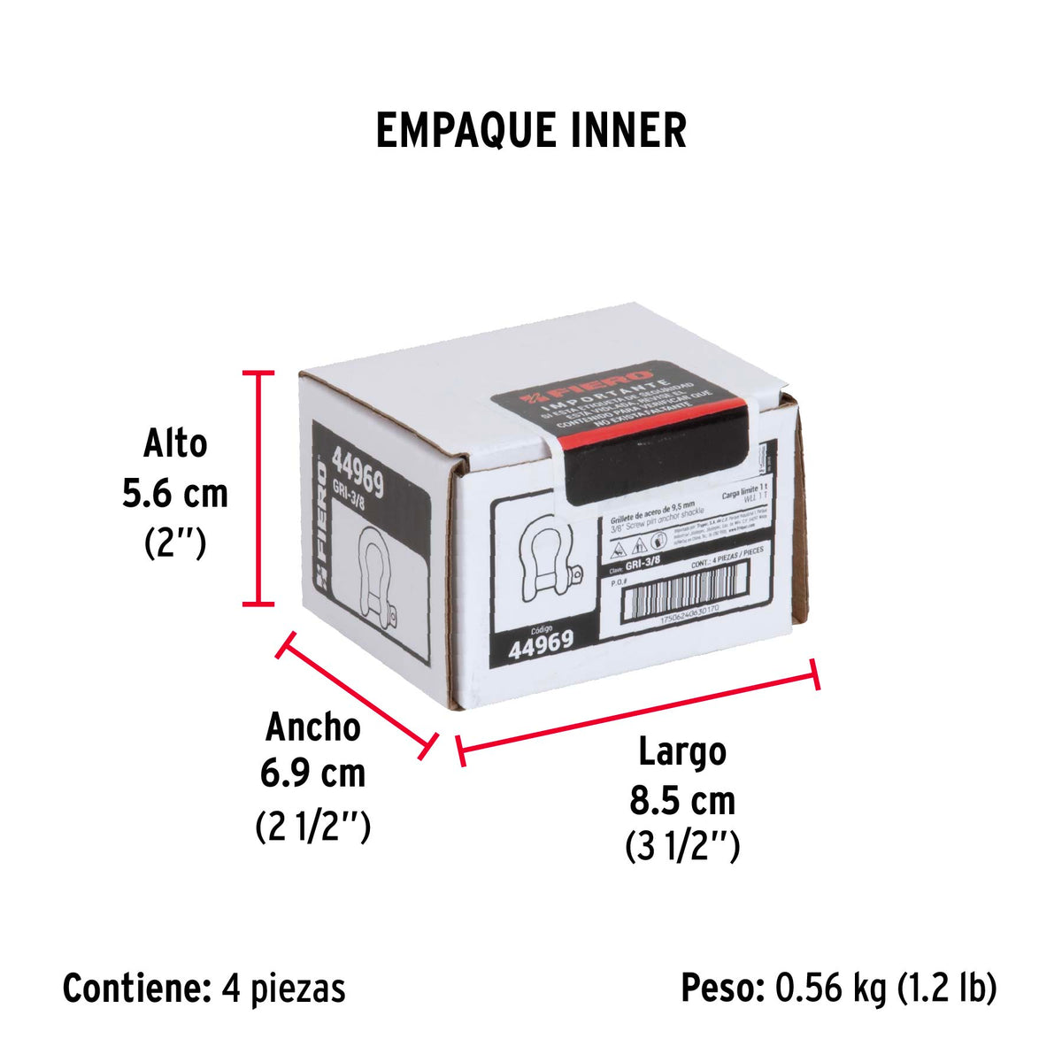 Grillete de 3/8"
