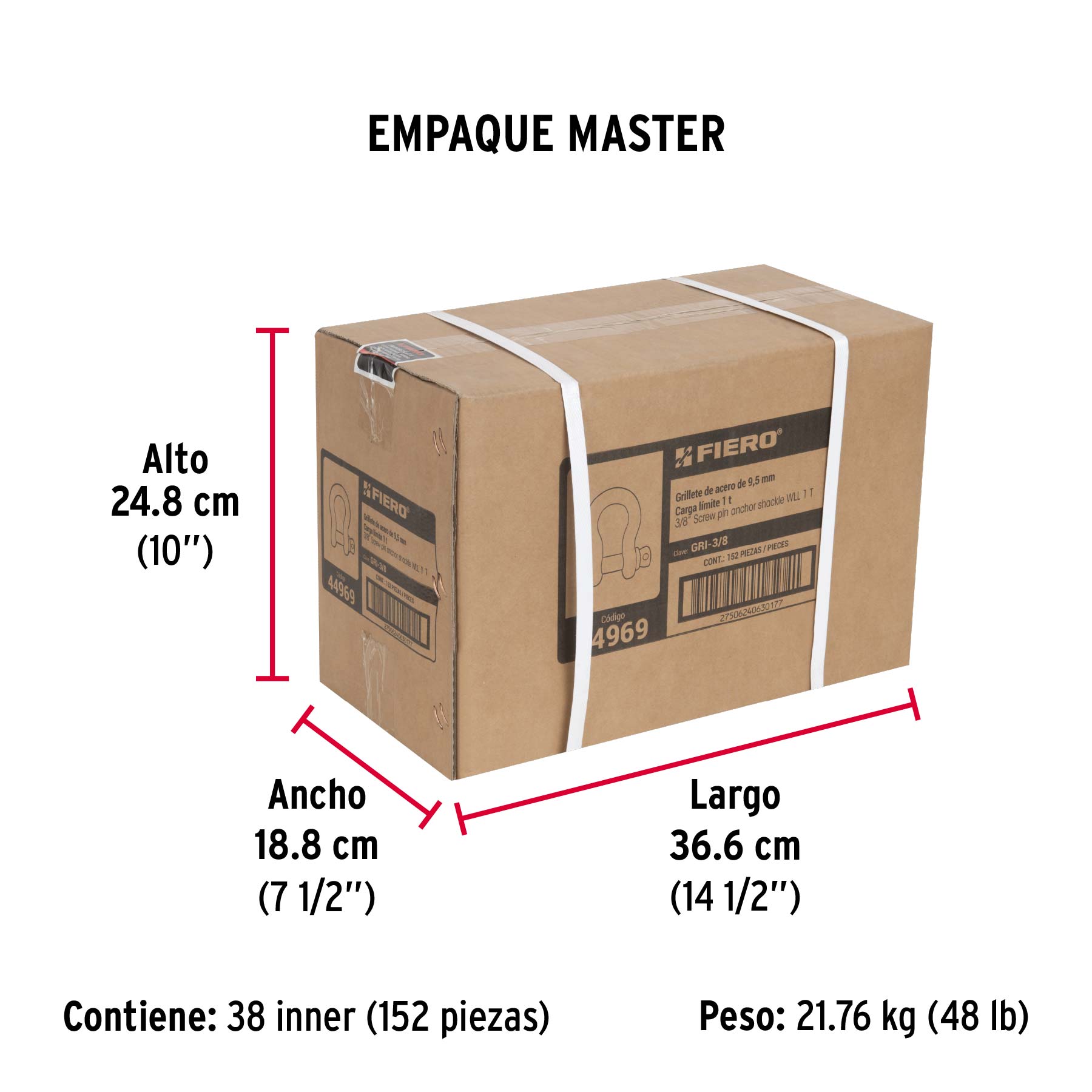 Grillete de 3/8"