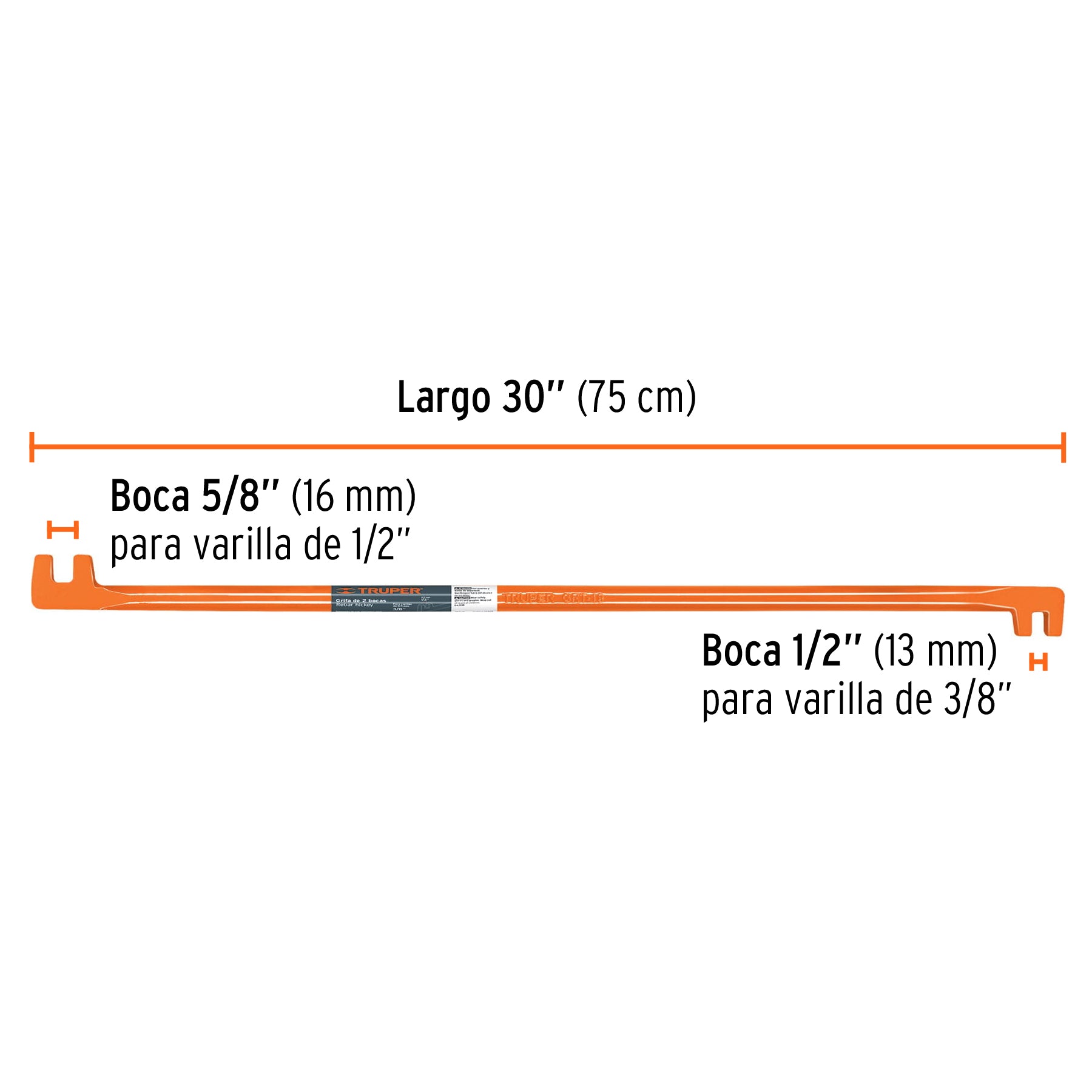 Grifa de dos bocas de 5/8 y 1/2"