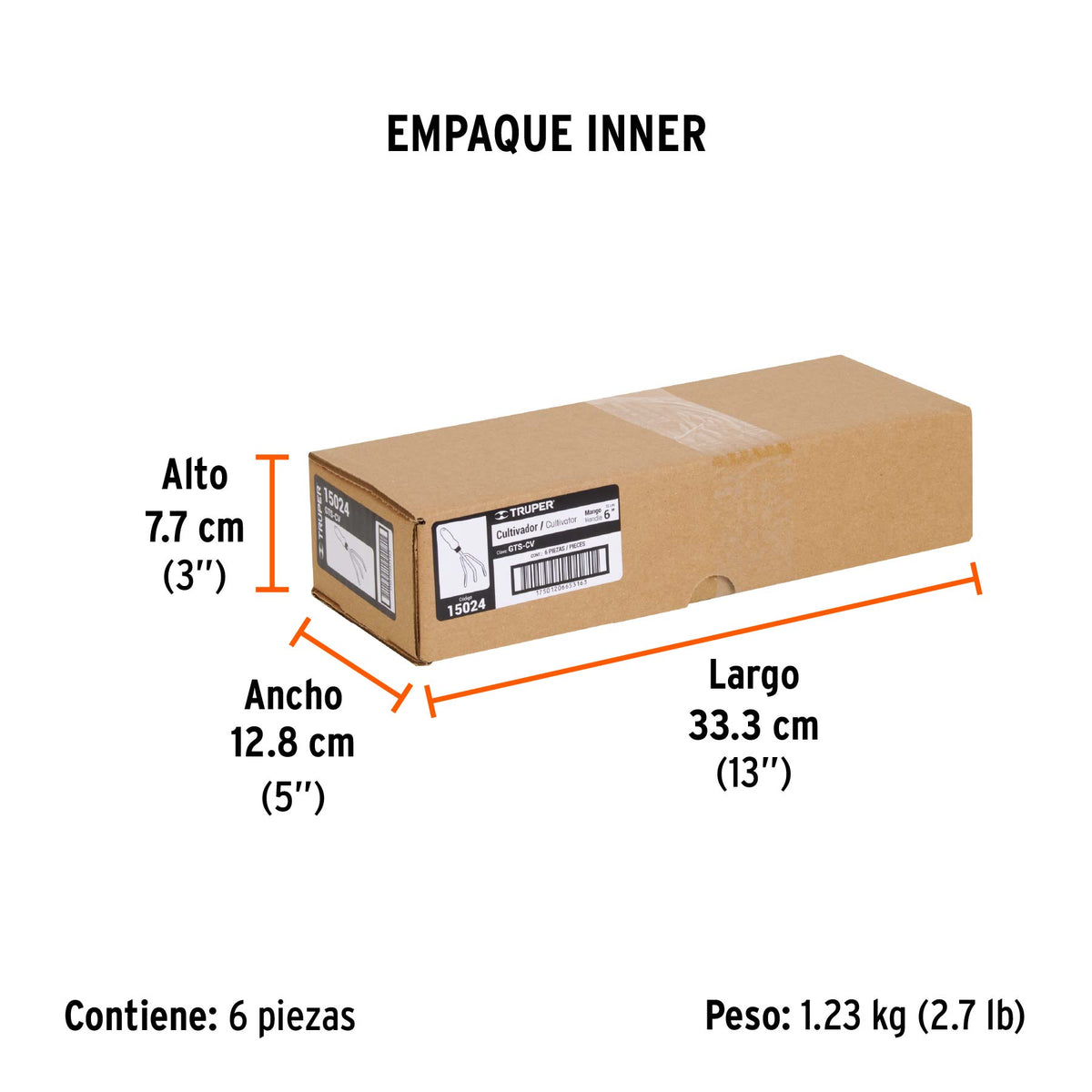 Cultivador para jardín, 6"