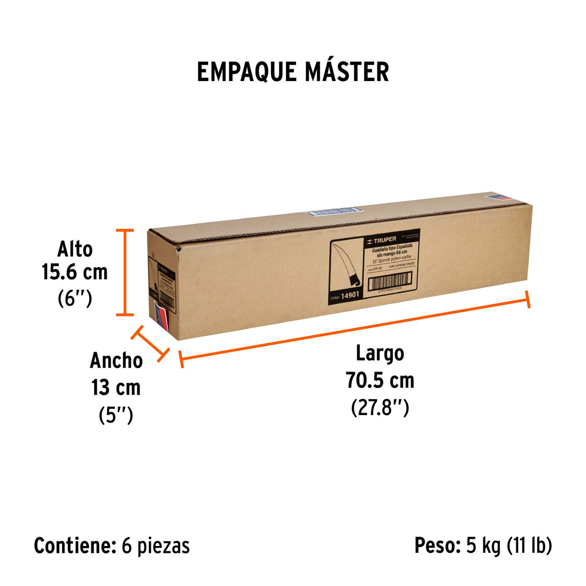 Guadaña tipo española, 26"