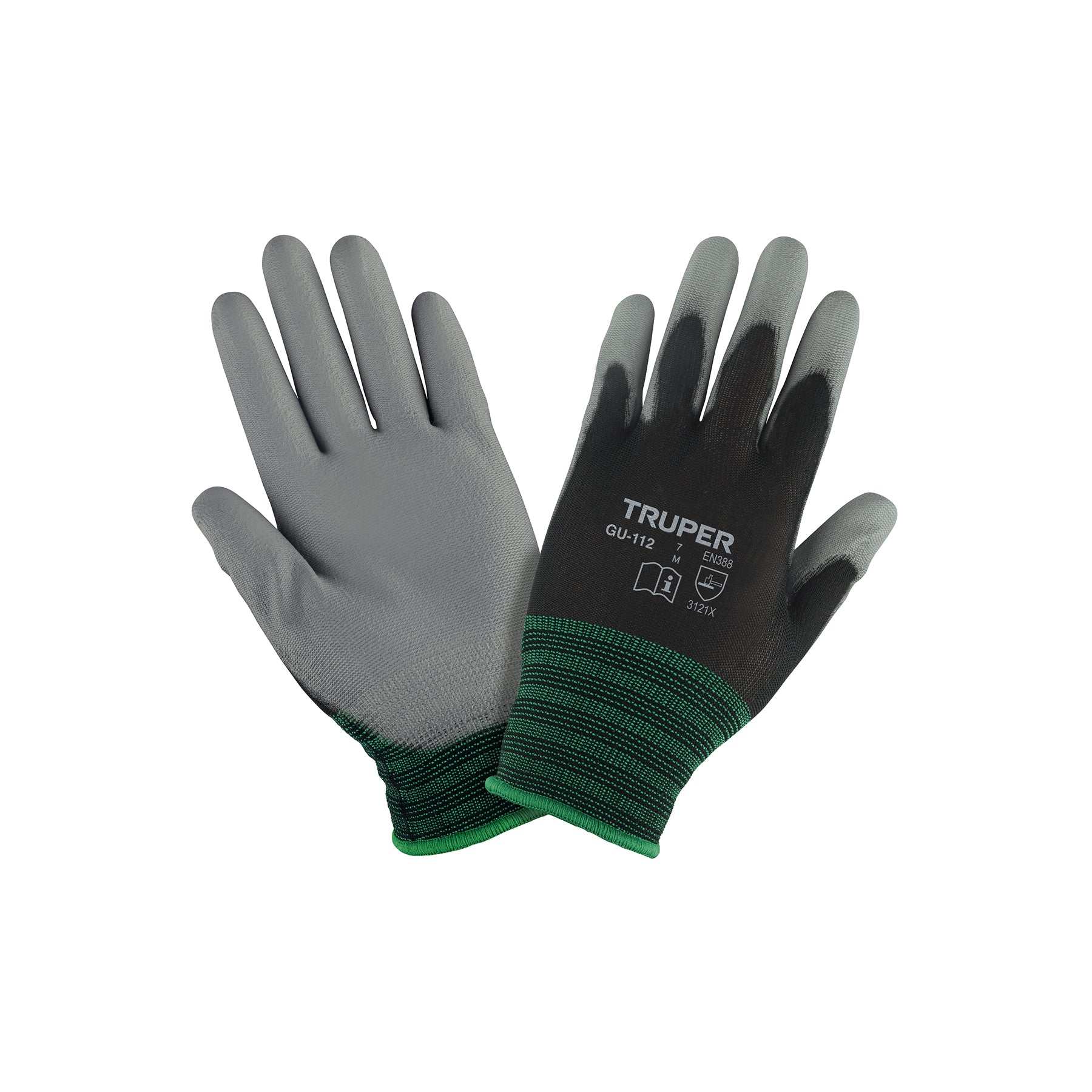 Guantes de nylon recubiertos con poliuretano, medianos