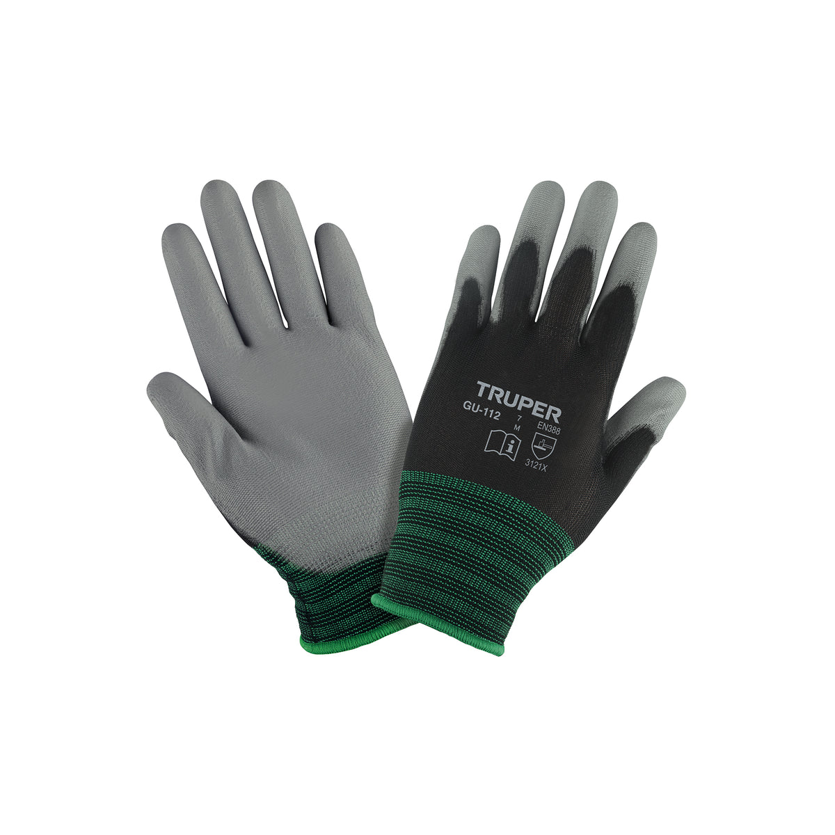 Guantes de nylon recubiertos con poliuretano, medianos