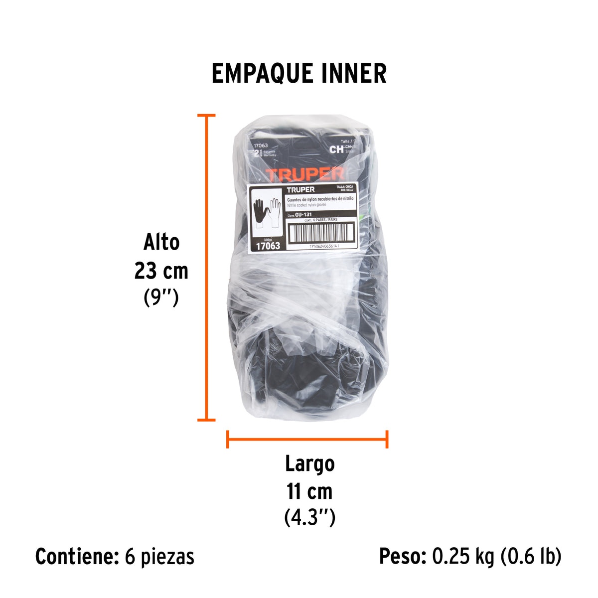 Guantes de nylon recubiertos de nitrilo arenoso, chicos
