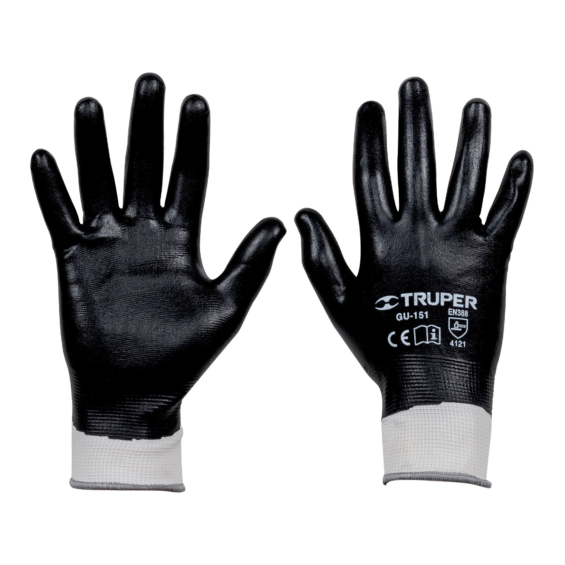 Guantes de poliéster con recubrimiento de nitrilo, chicos