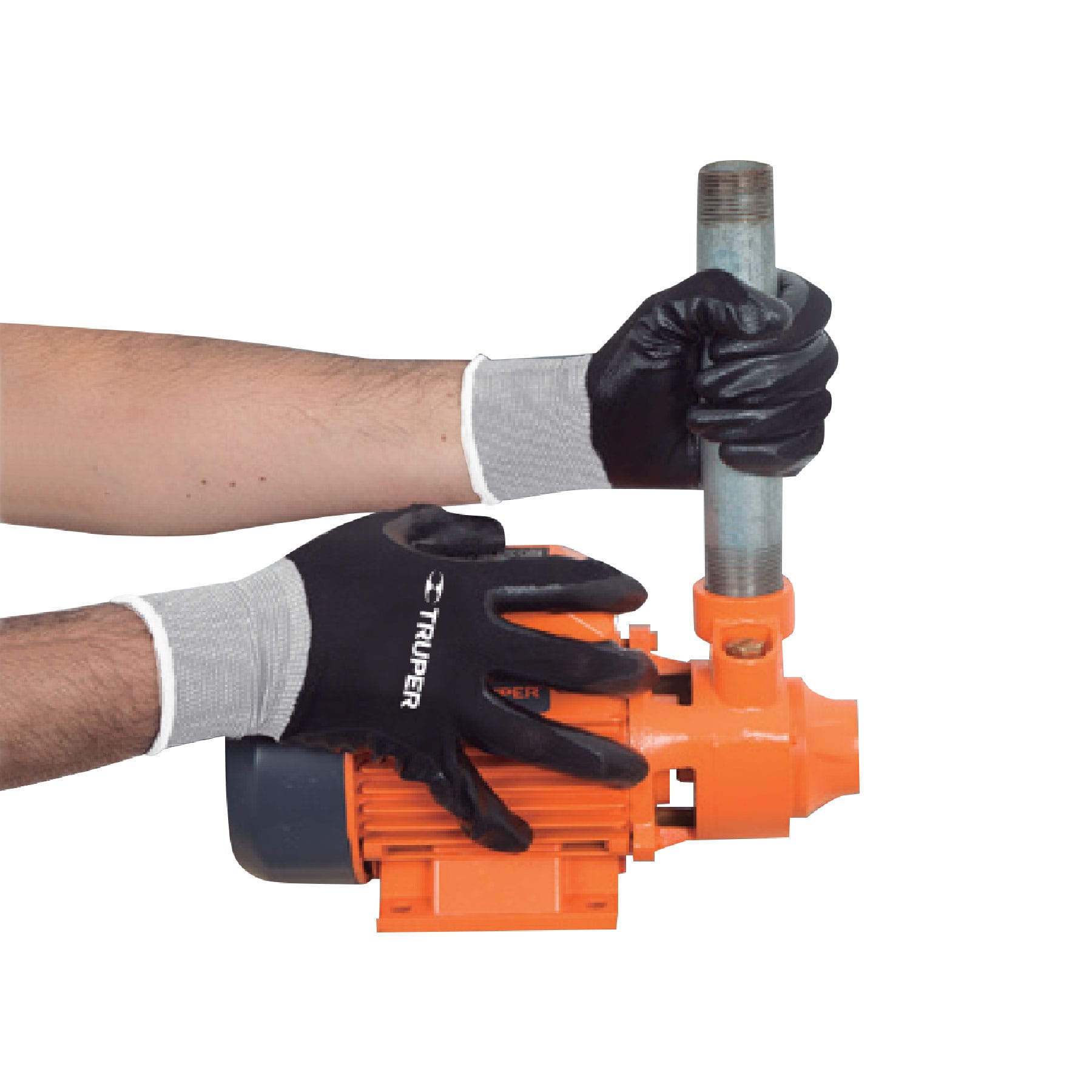 Guantes de poliéster con recubrimiento de nitrilo, grandes