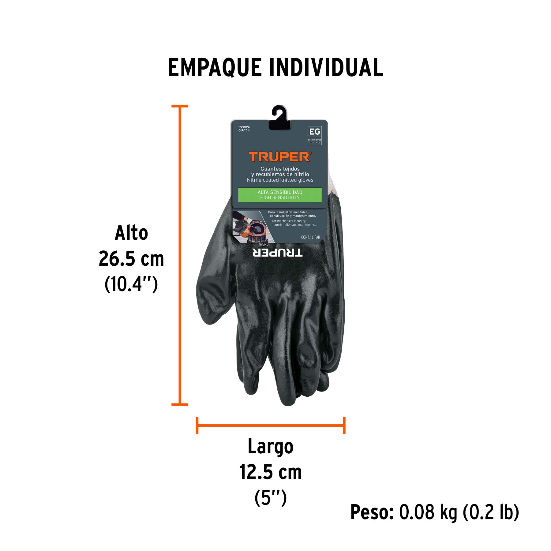 Guantes de poliéster con recubrimiento de nitrilo, XG Truper