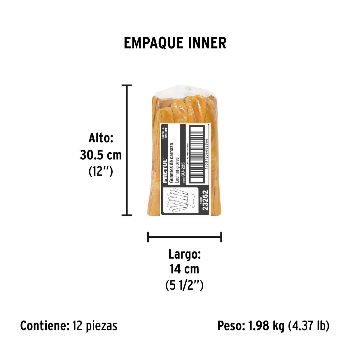 Guantes de carnaza, cortos, Pretul