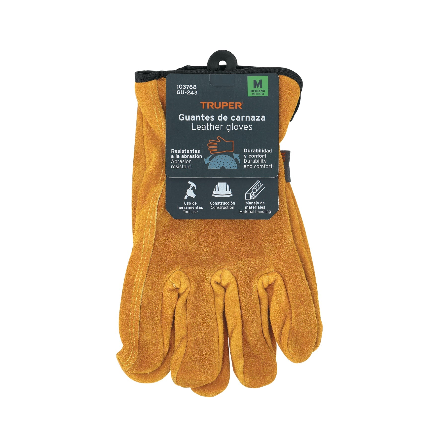 Guantes de carnaza, usos generales, M, Truper