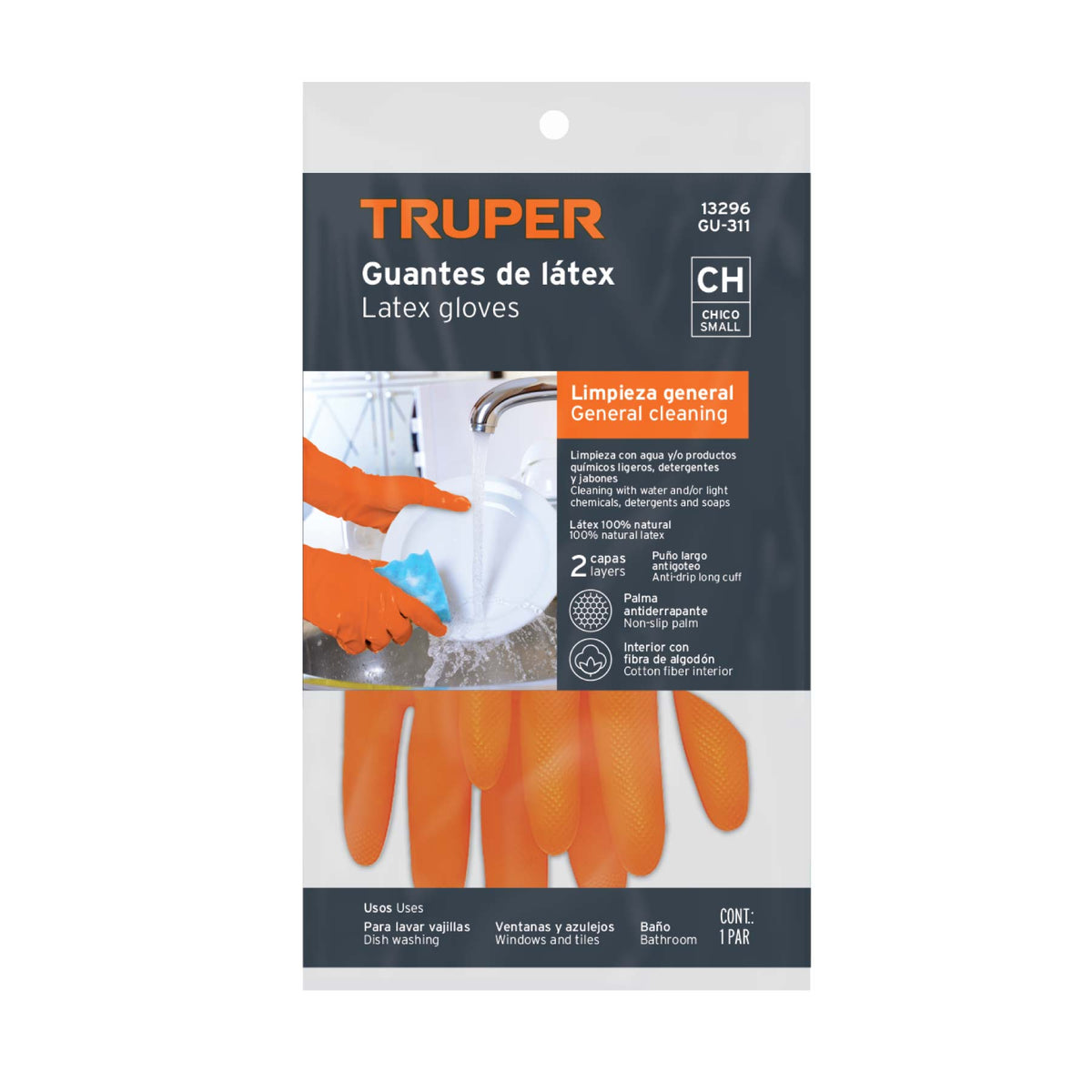 Guantes de látex para limpieza, chicos