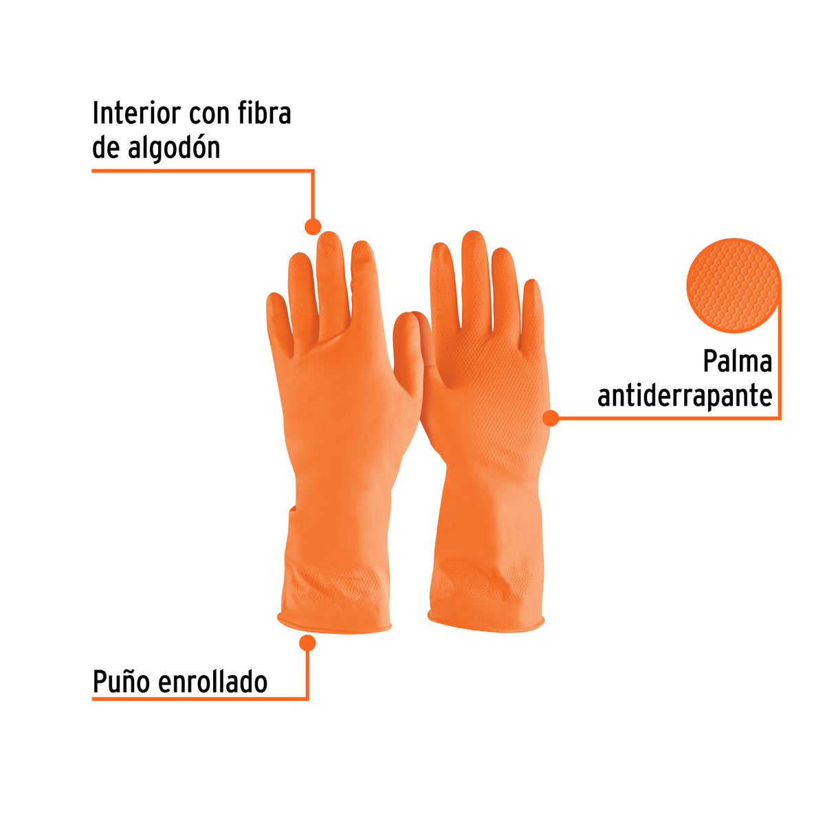 Guantes de látex para limpieza, extra grandes, Truper