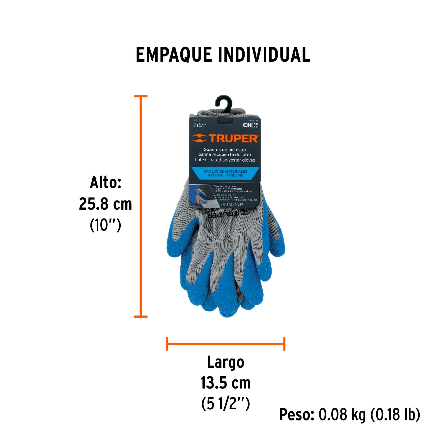 Guantes de poliéster recubiertos de latex, chicos