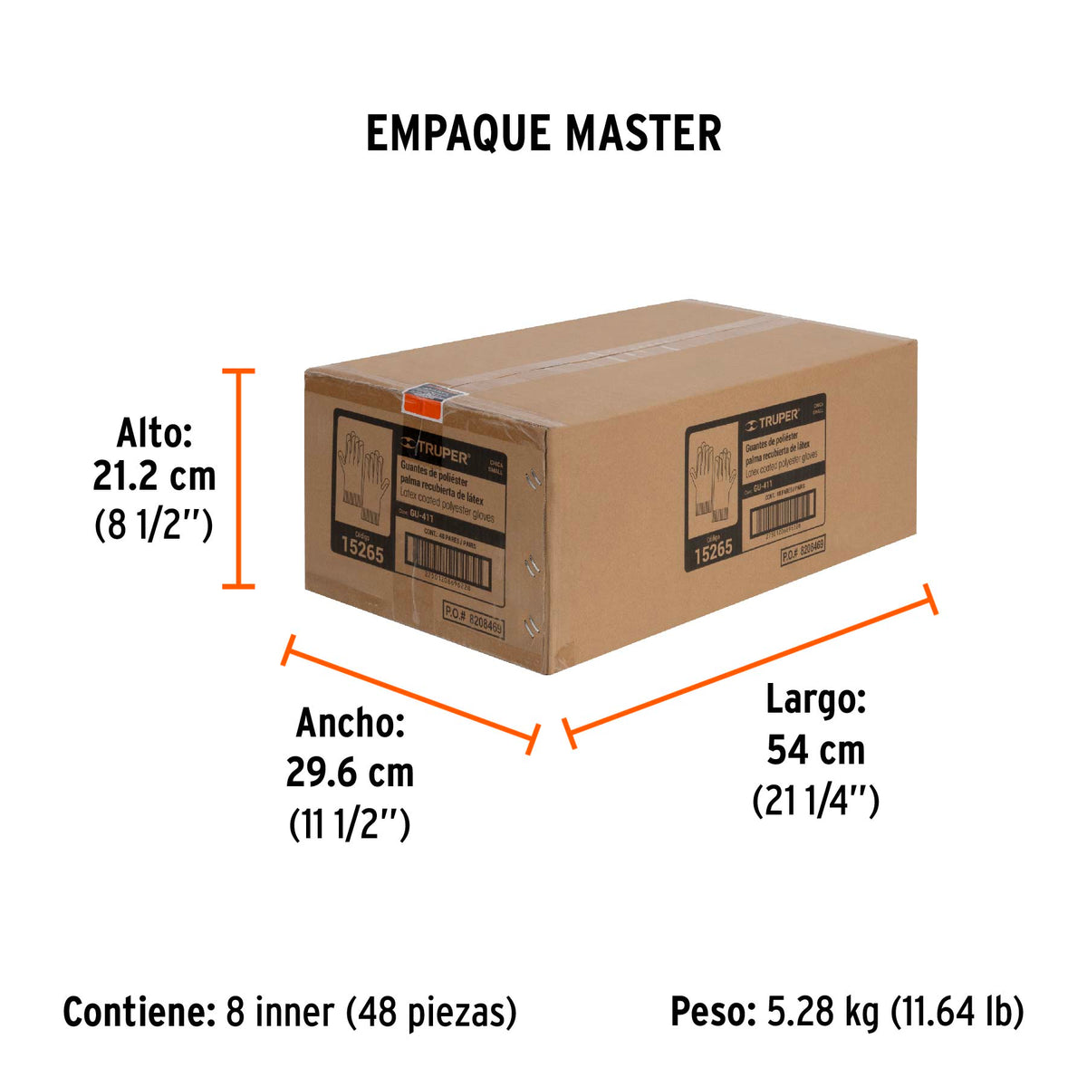 Guantes de poliéster recubiertos de latex, chicos